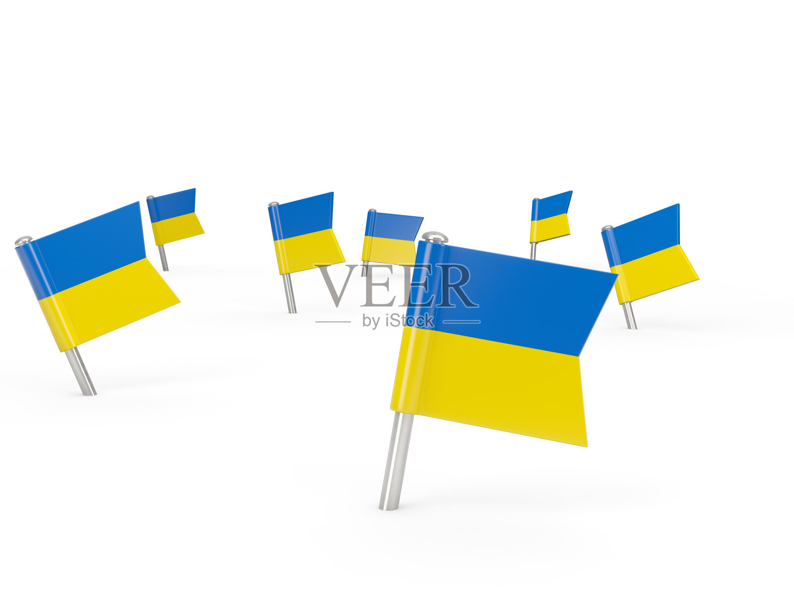 印有乌克兰国旗的方形别针照片摄影图片