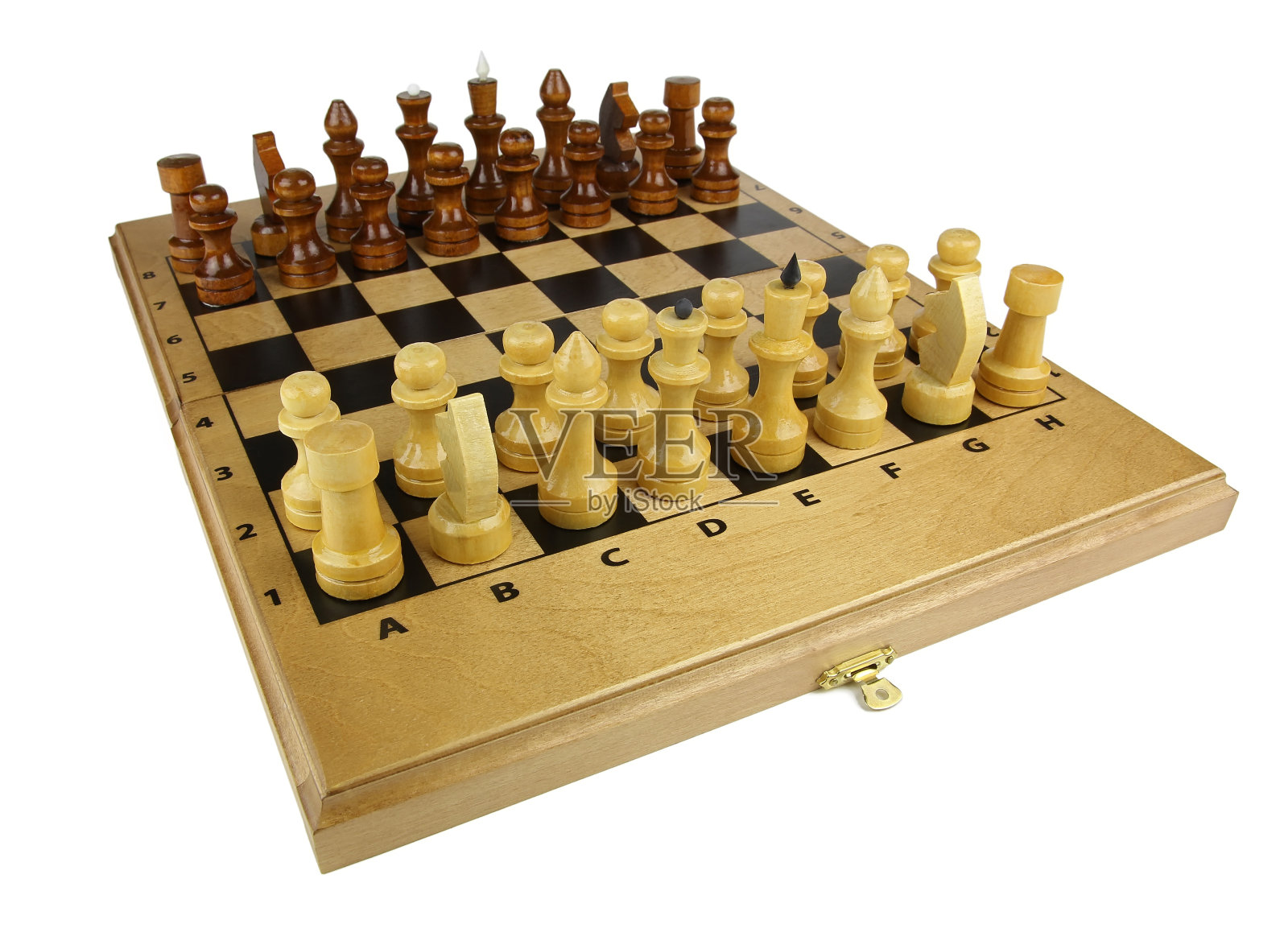 象棋就在棋盘上孤立了照片摄影图片