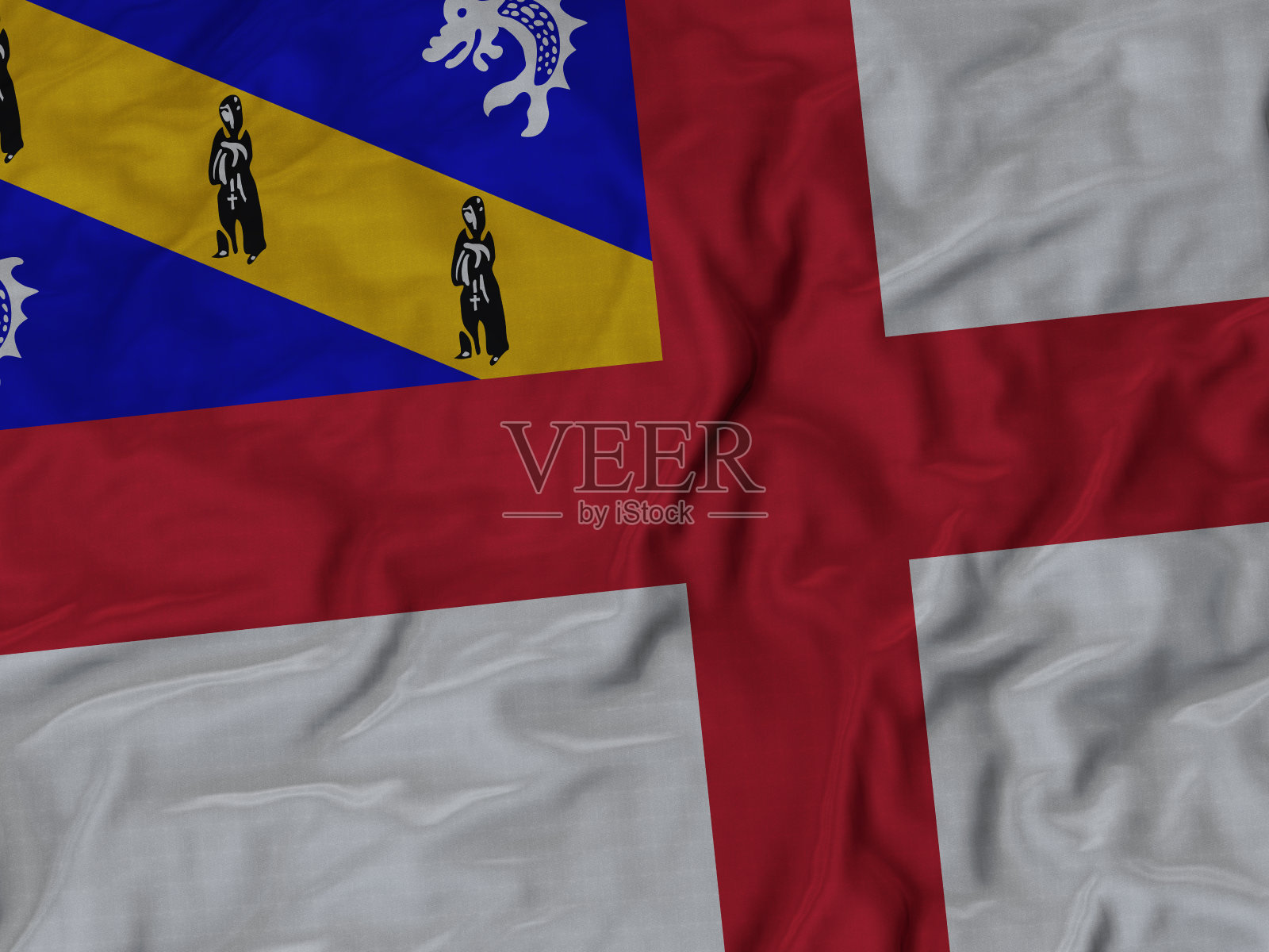 皱边赫尔姆旗的特写照片摄影图片