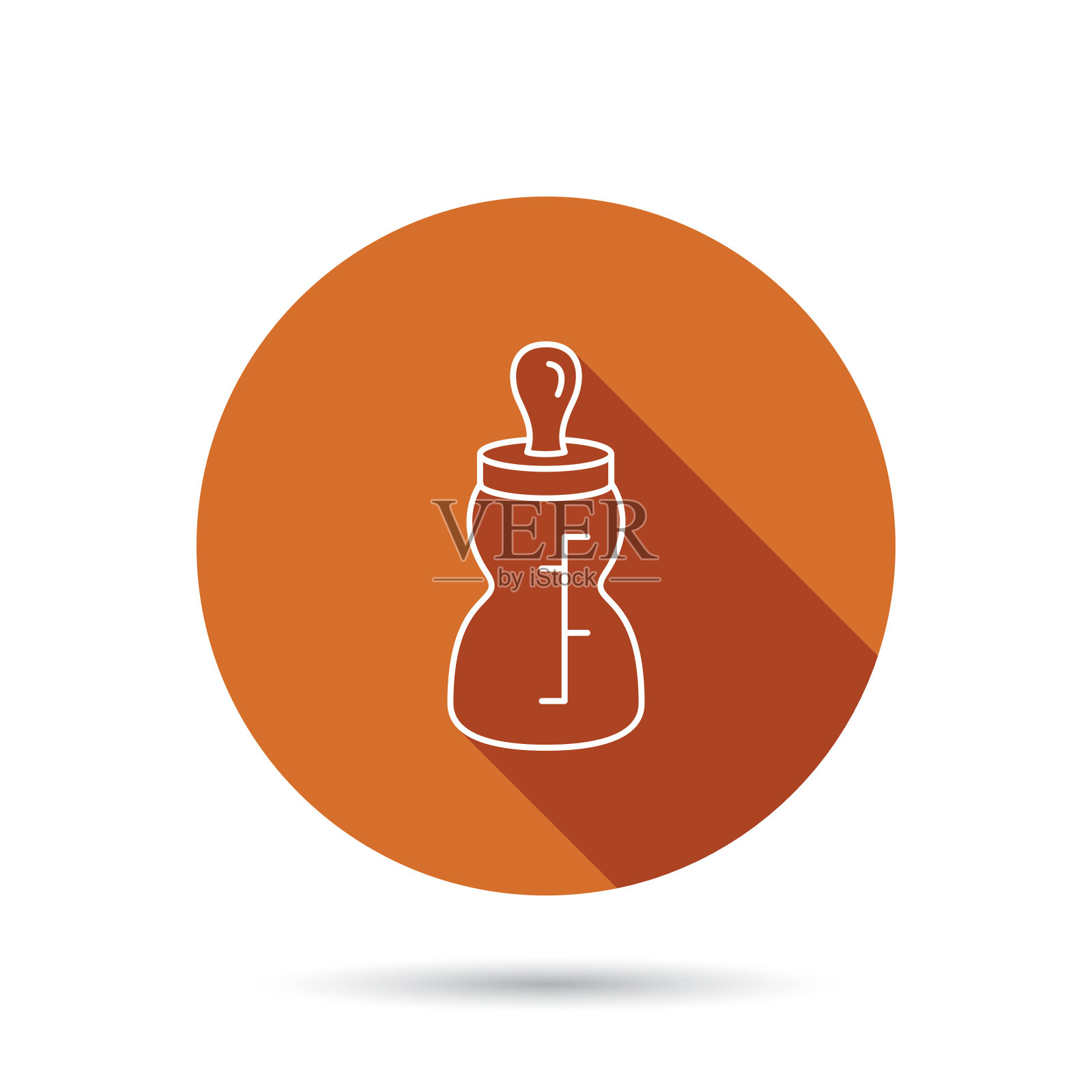 奶瓶图标。喝有奶嘴的杯子。图标素材