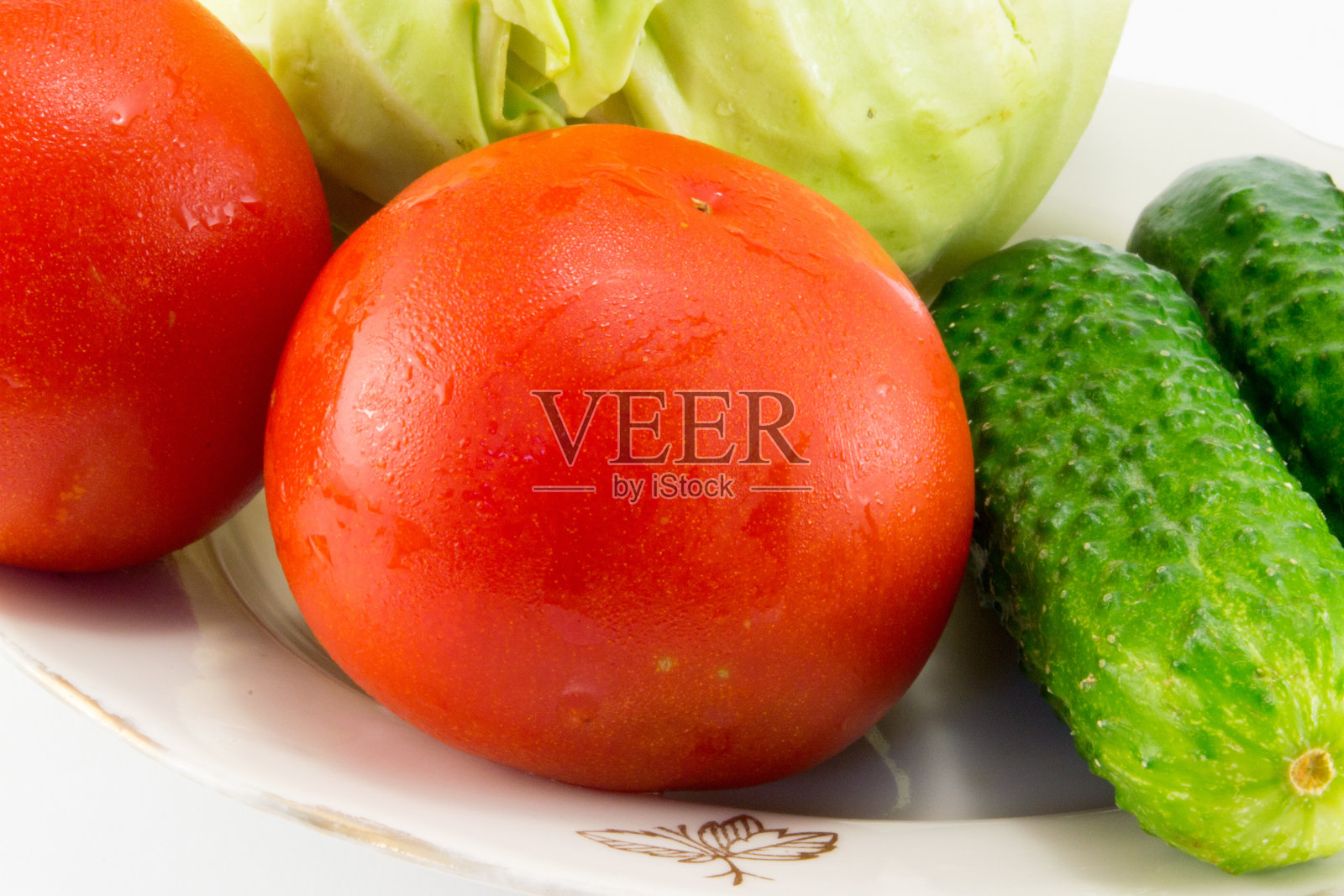 黄瓜、番茄配量照片摄影图片