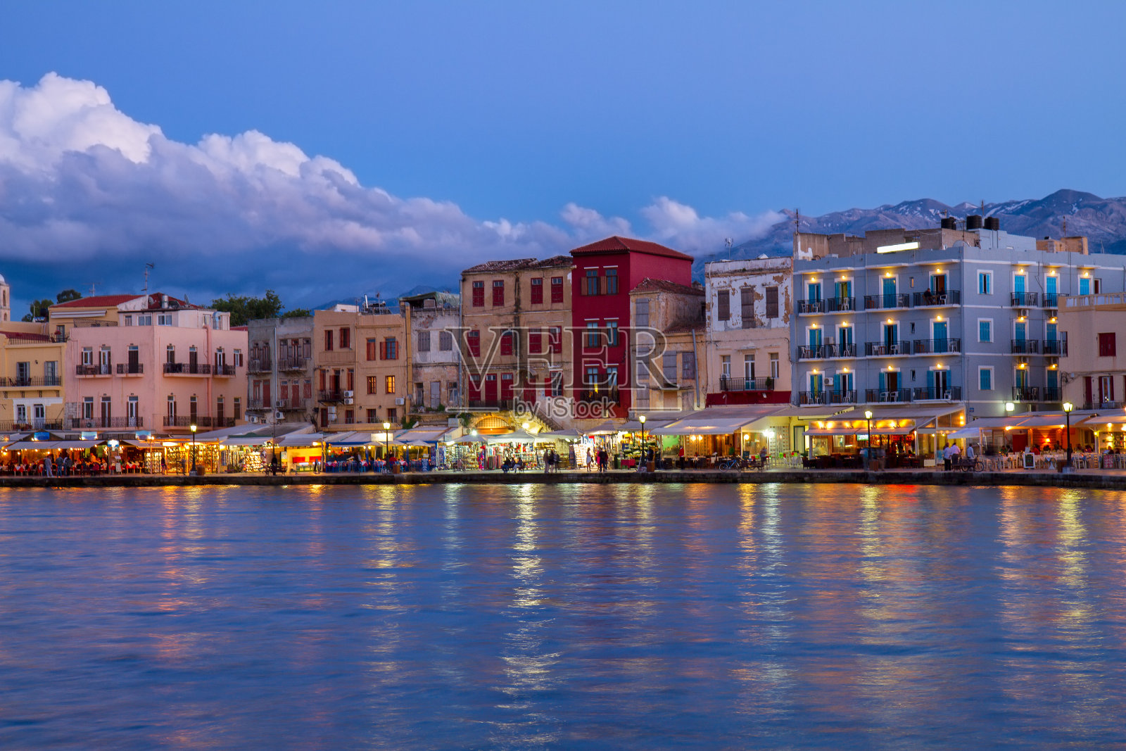 希腊克里特岛的威尼斯港口查尼亚照片摄影图片