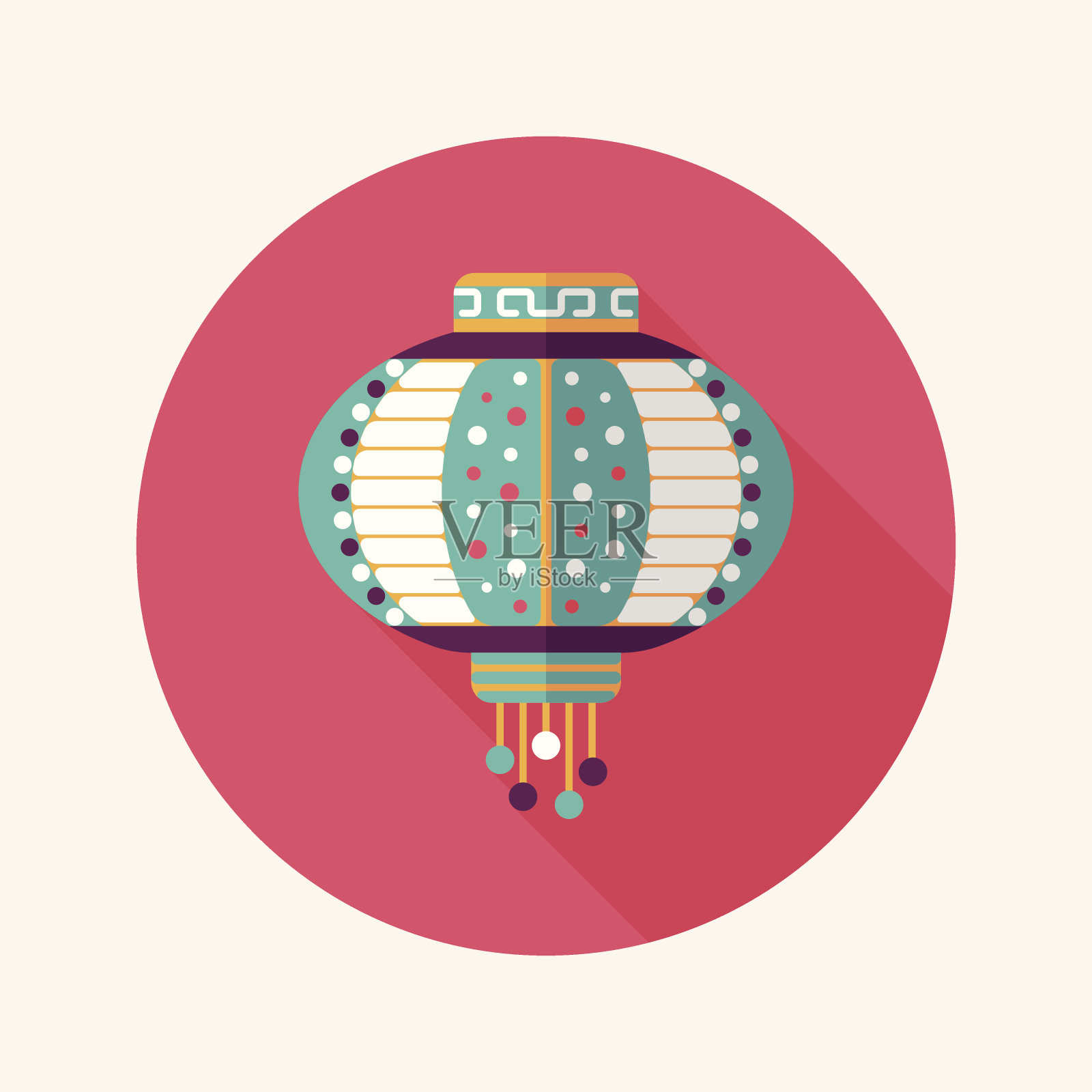 中国新年装饰灯笼图标,eps10插画图片素材