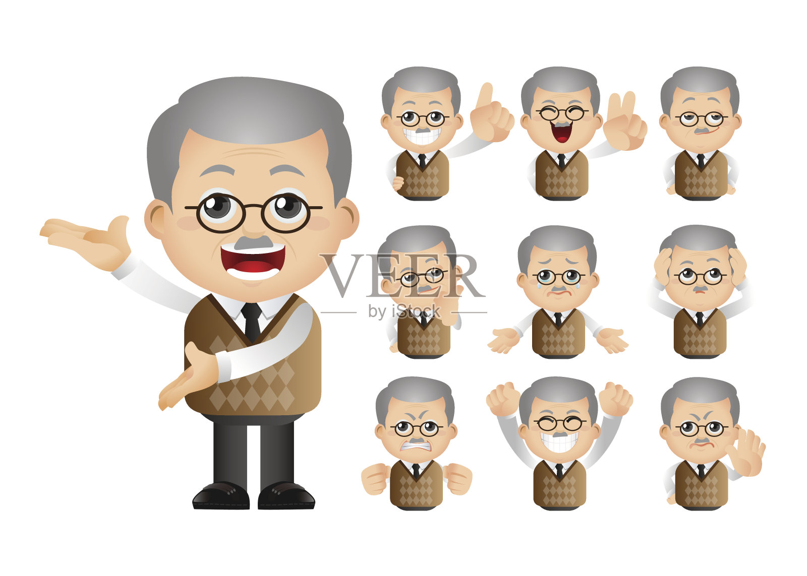 可爱的Set - Set的老年人插画图片素材