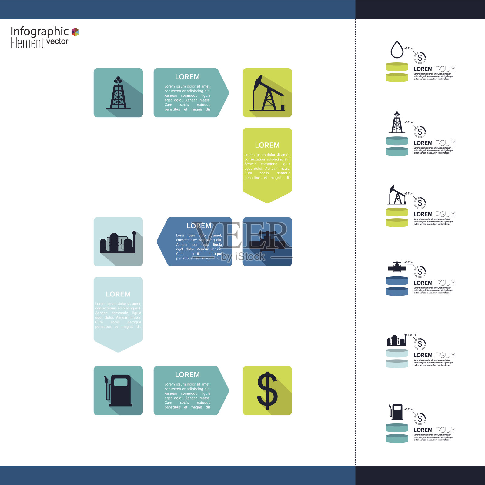 石油信息图表。插画图片素材