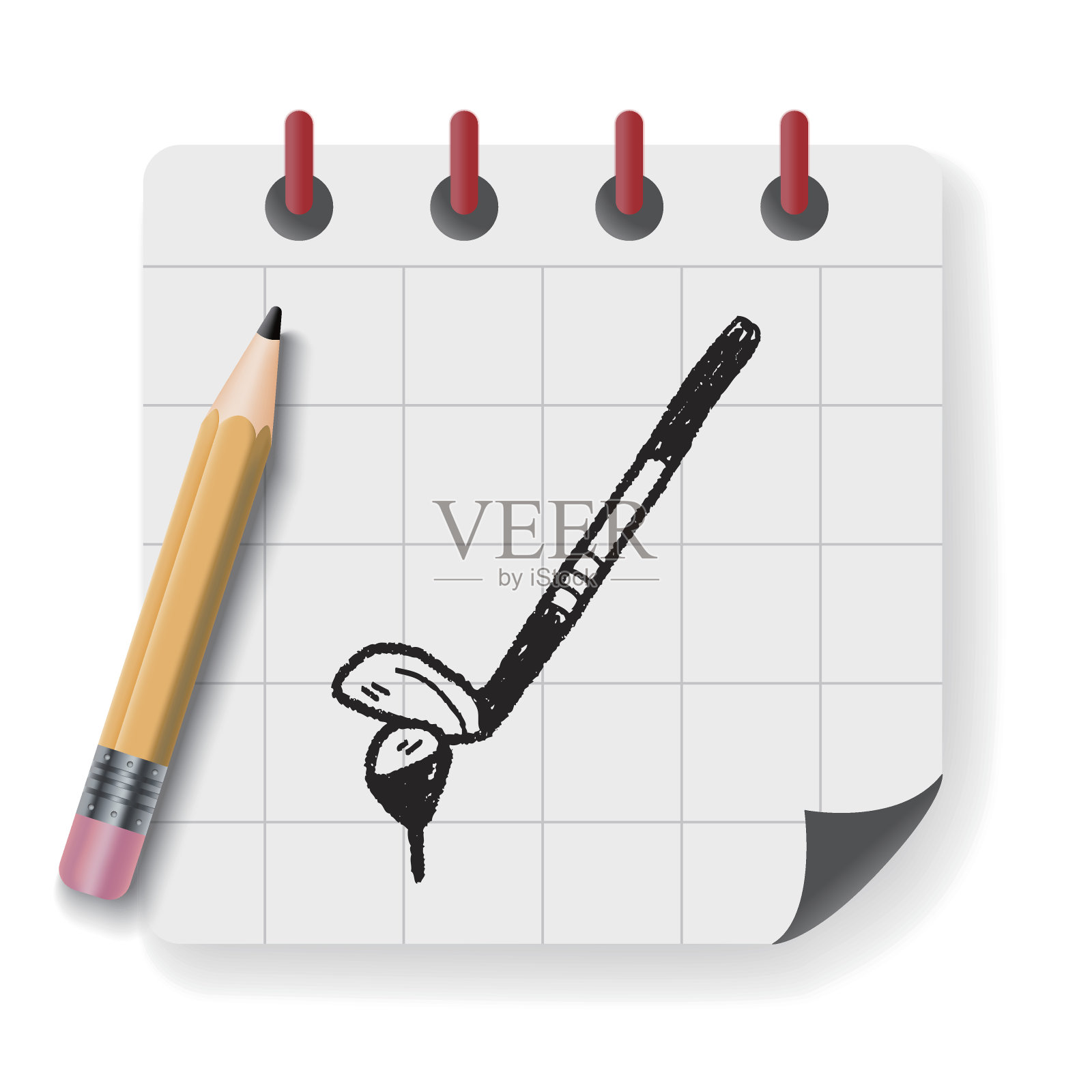 高尔夫涂鸦插画图片素材