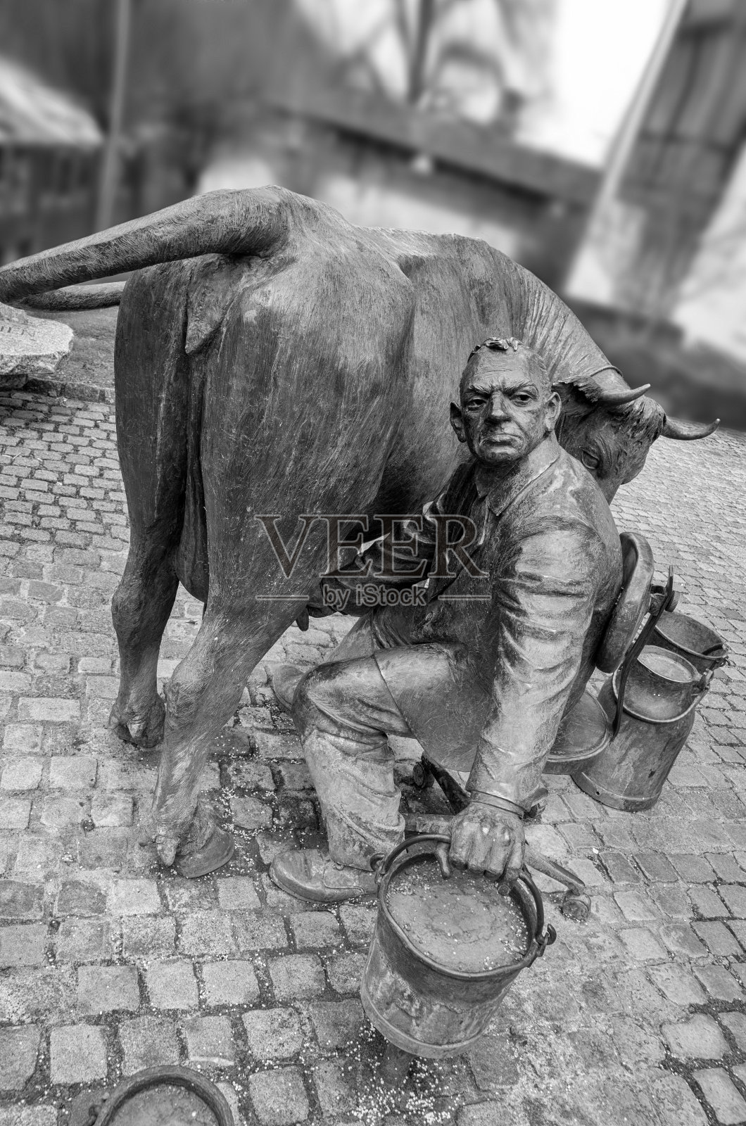 一个农民的城市雕塑照片摄影图片