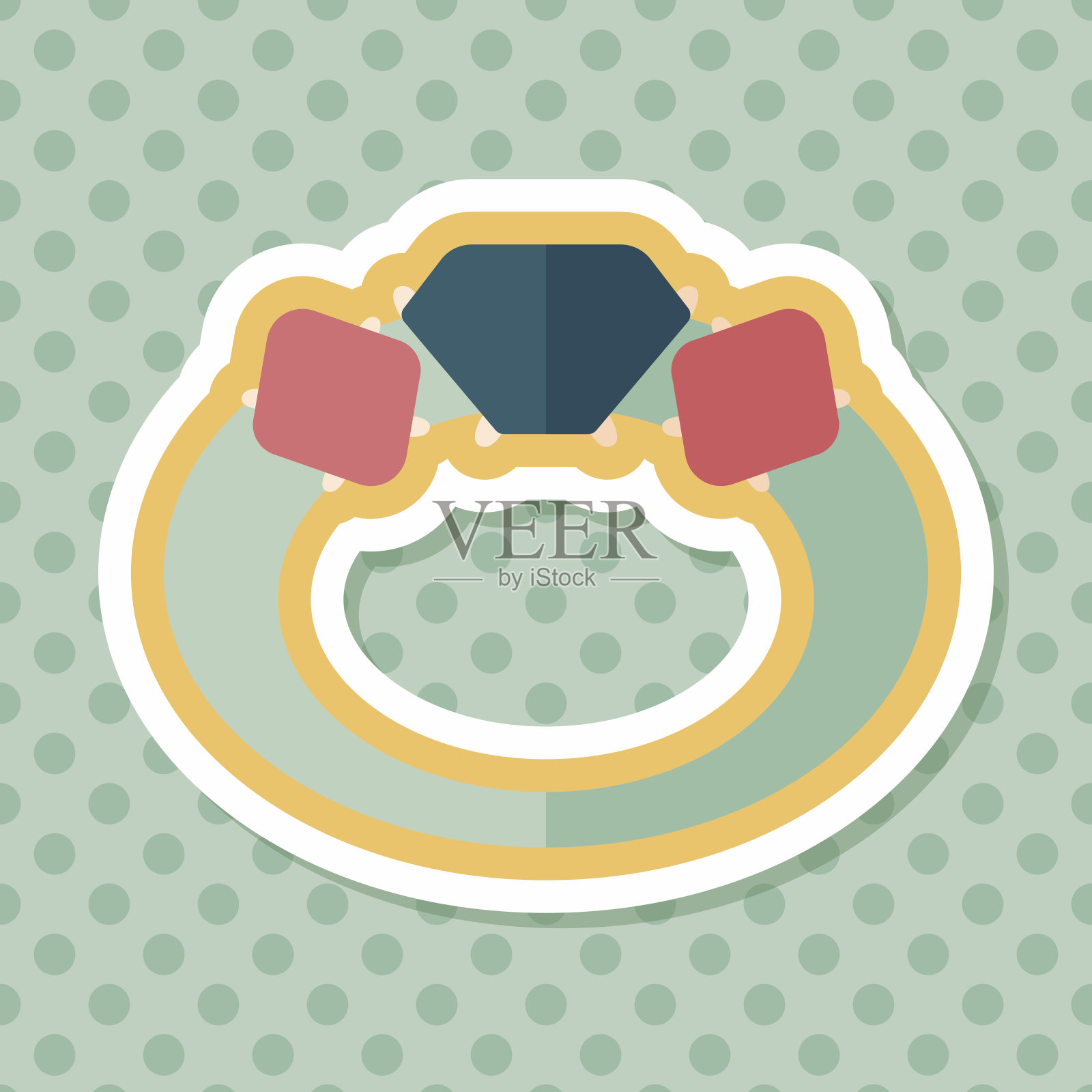 建议钻石戒指与长影子的平面图标,eps10插画图片素材