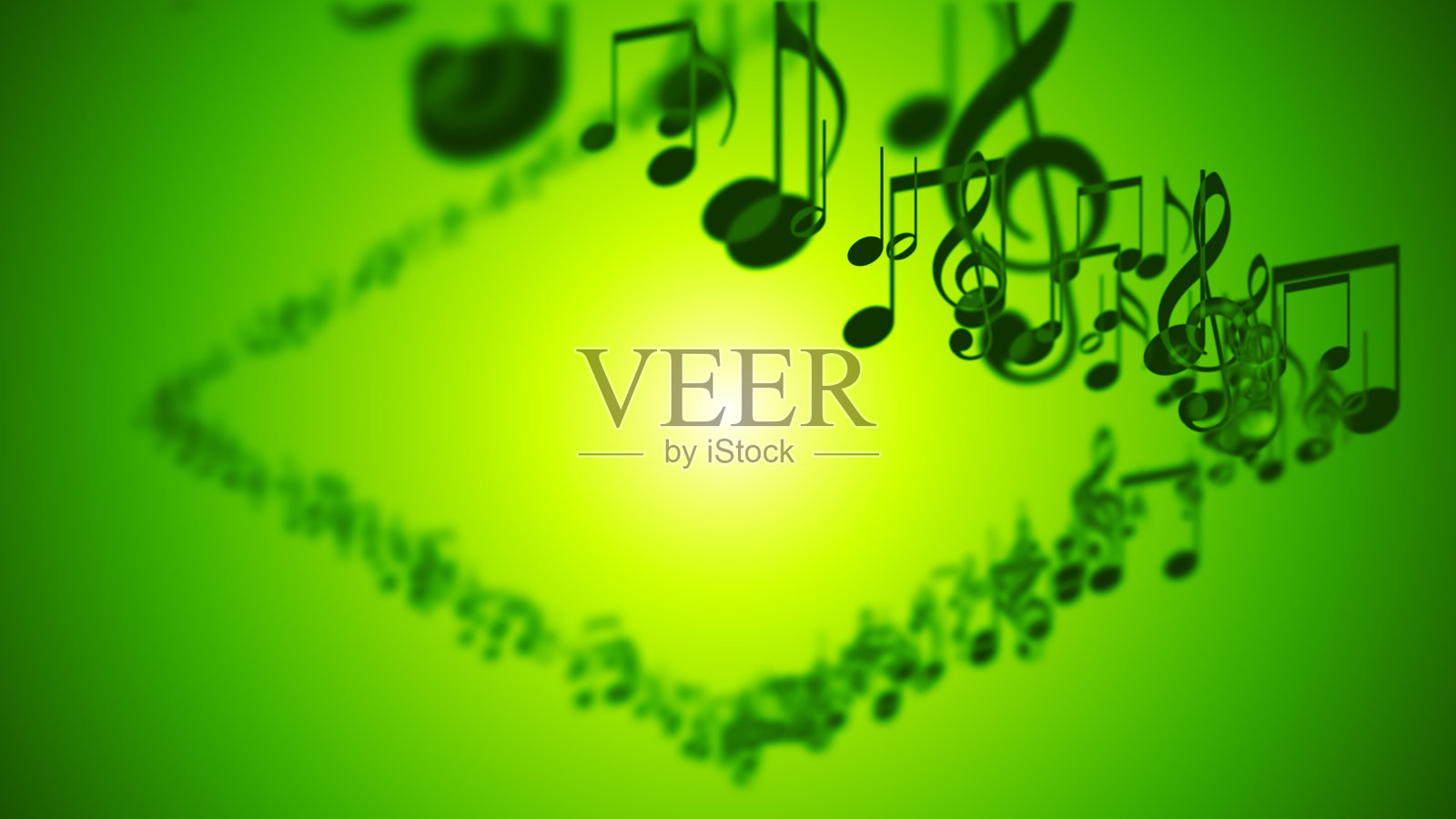 抽象背景与彩色音乐音符。照片摄影图片