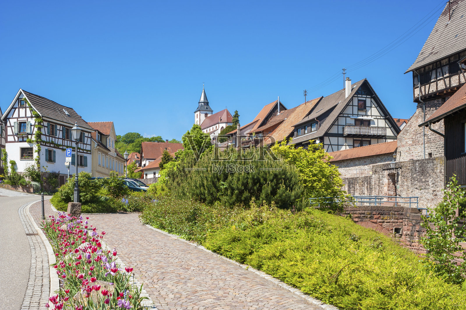 根斯巴赫的半木制房屋照片摄影图片