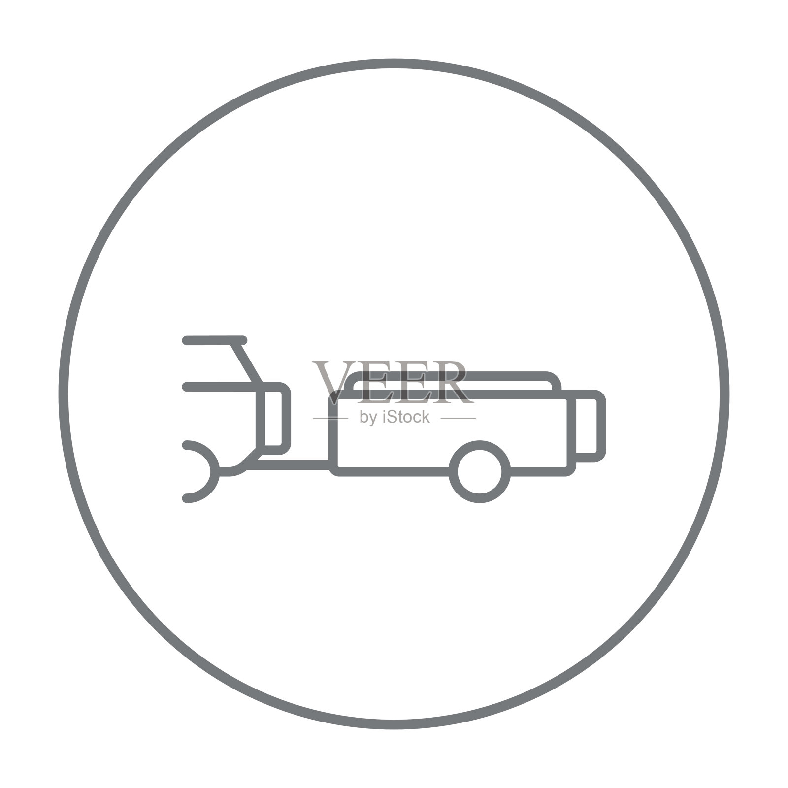 汽车与拖车线图标图标素材