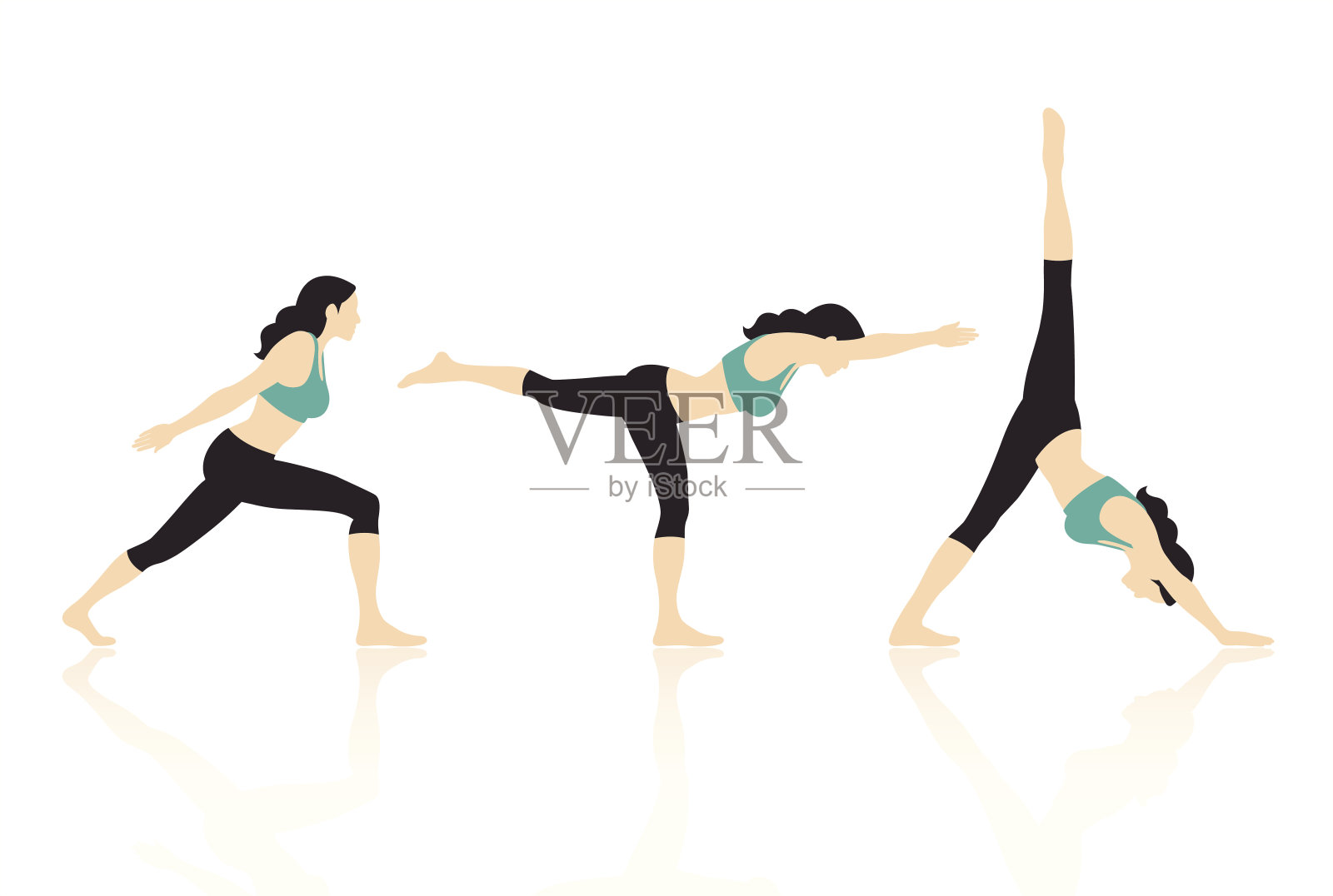 瑜伽姿势插画图片素材