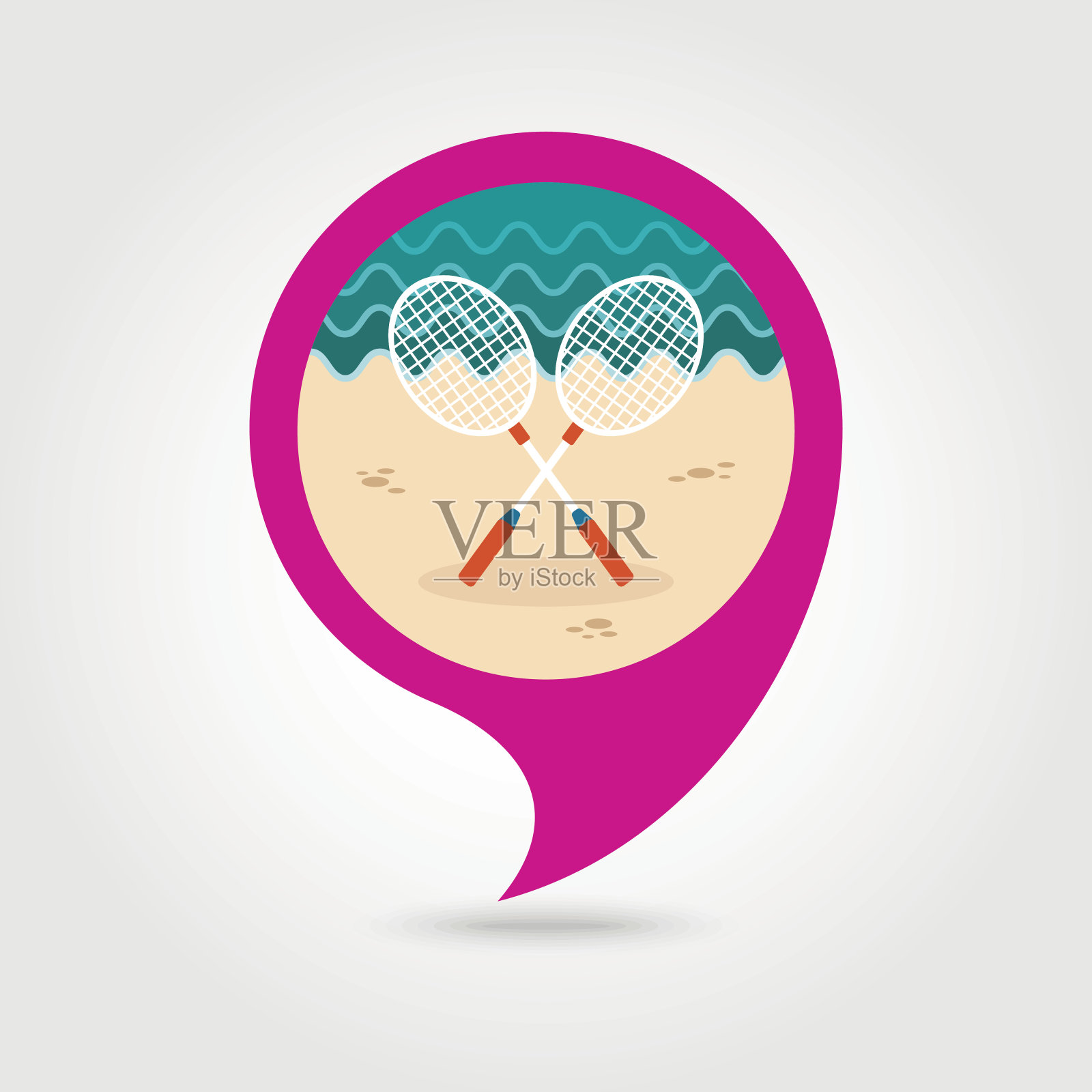 羽毛球拍针图图标。夏天。假期插画图片素材