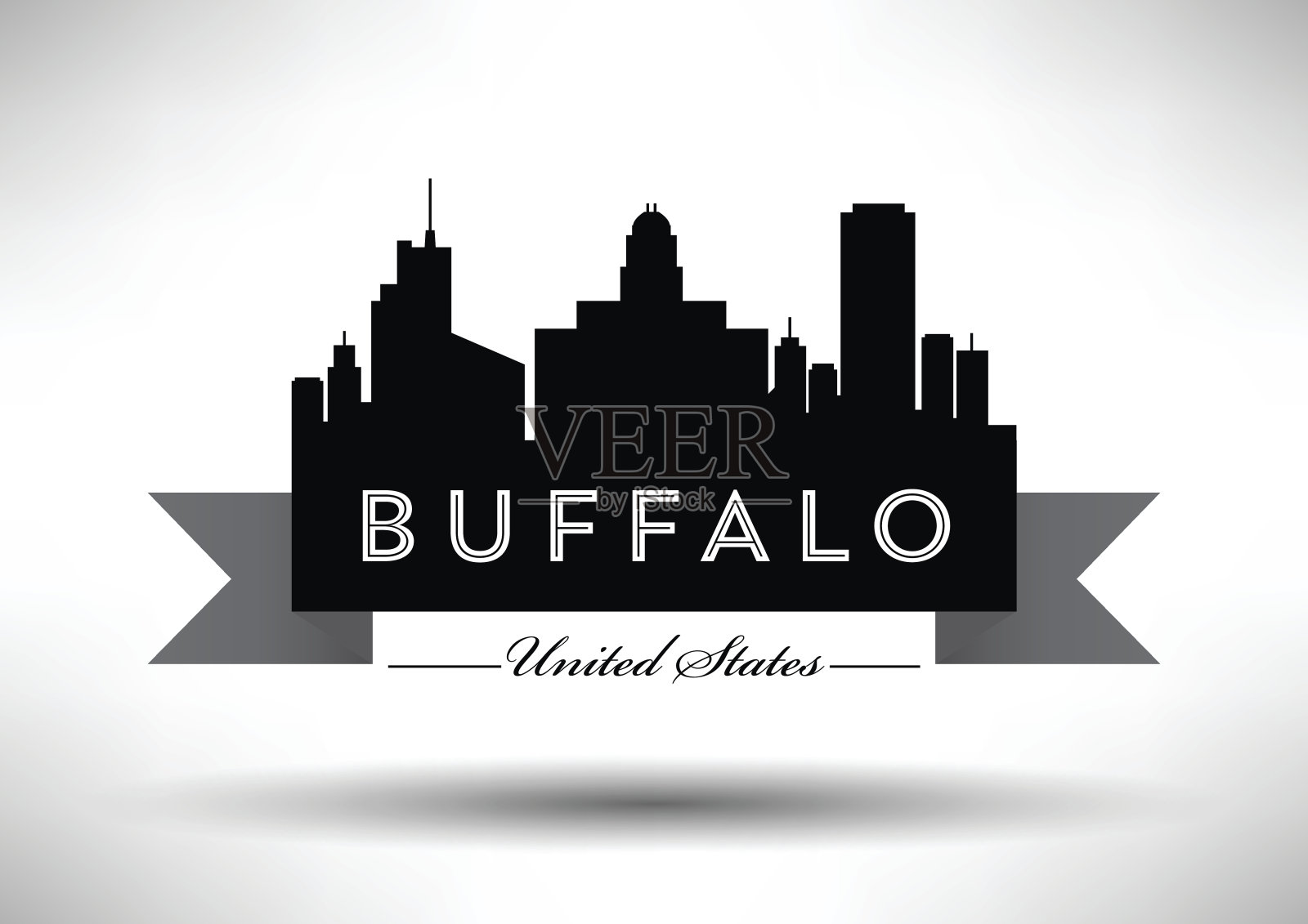 水牛城天际线矢量图形设计插画图片素材