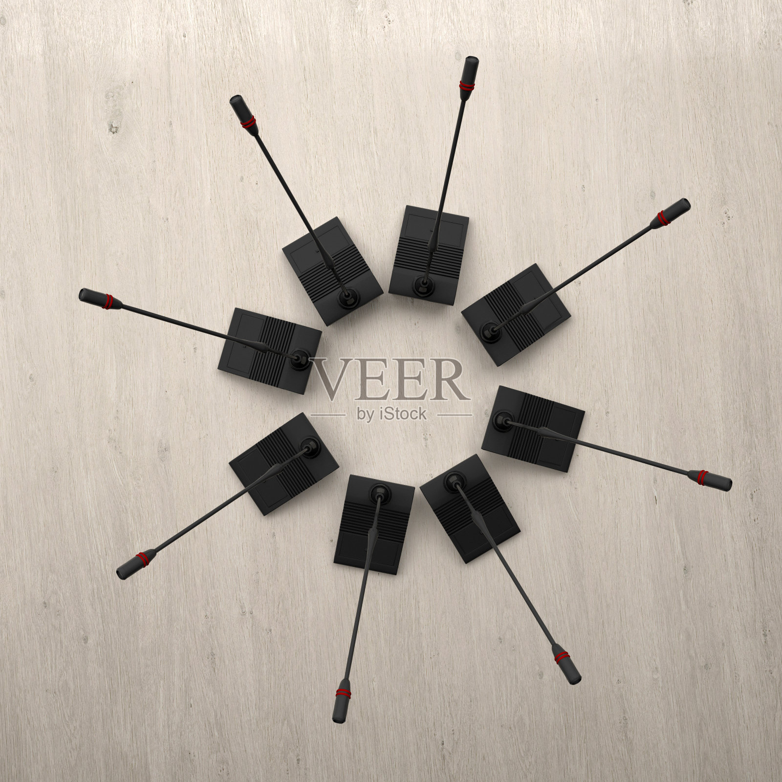 桌面视图上的群组麦克风照片摄影图片