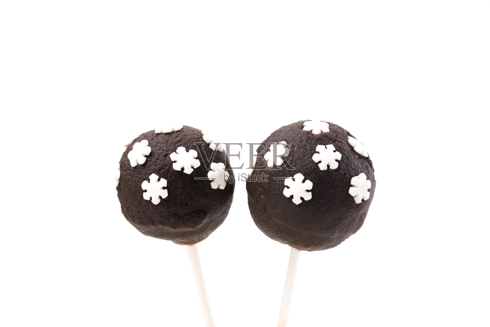 用雪花装饰的蛋糕照片摄影图片