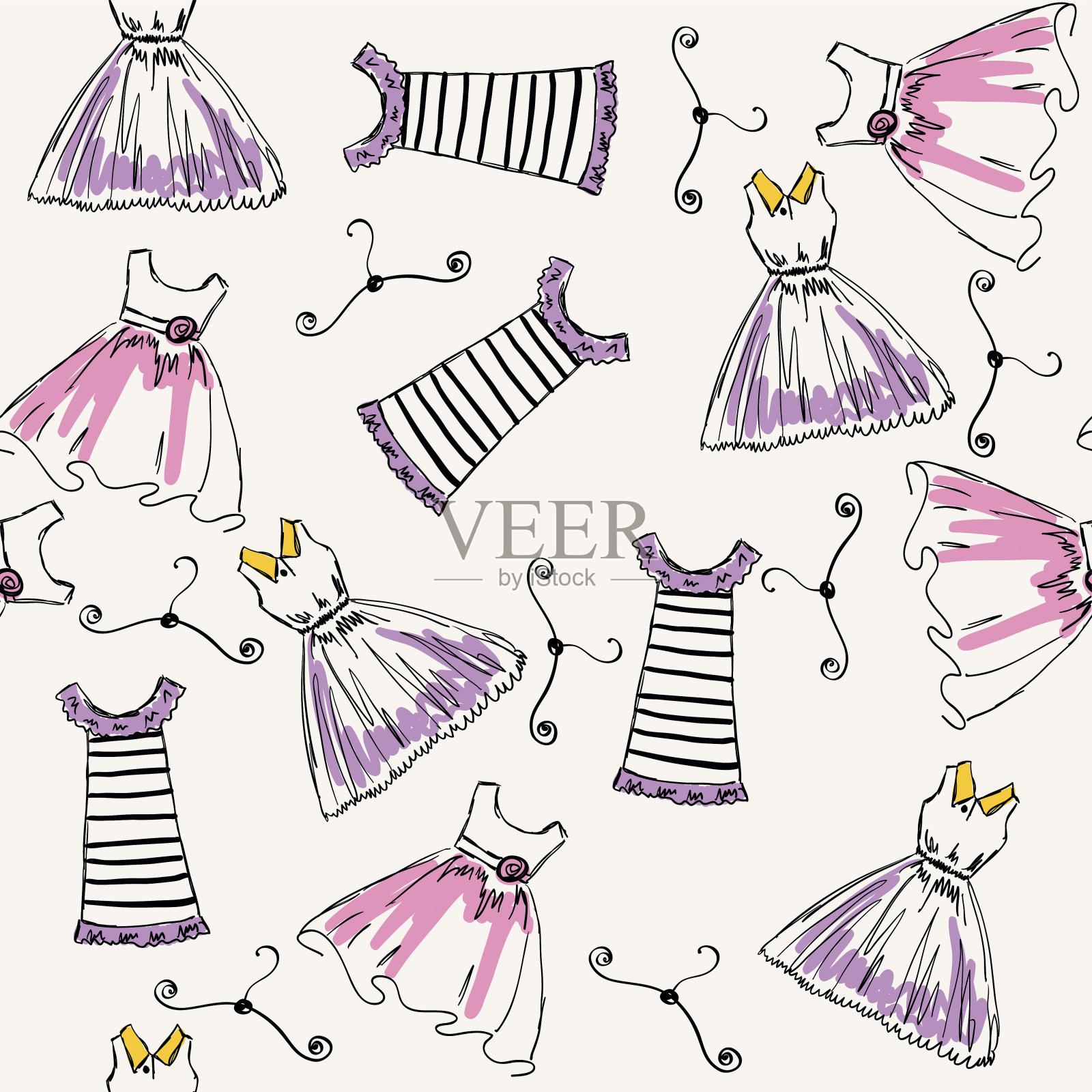 向量无缝模式插画图片素材