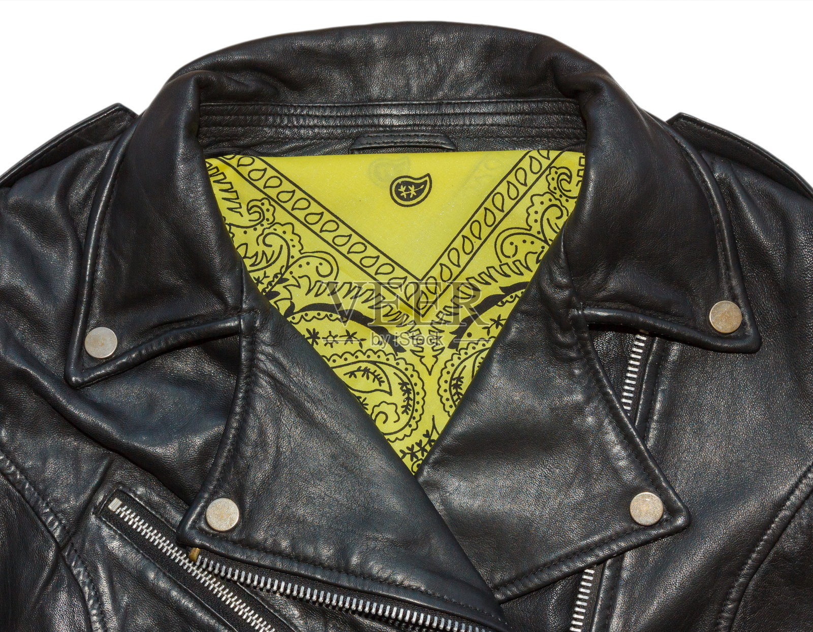 黄色的夹克衫和手帕照片摄影图片