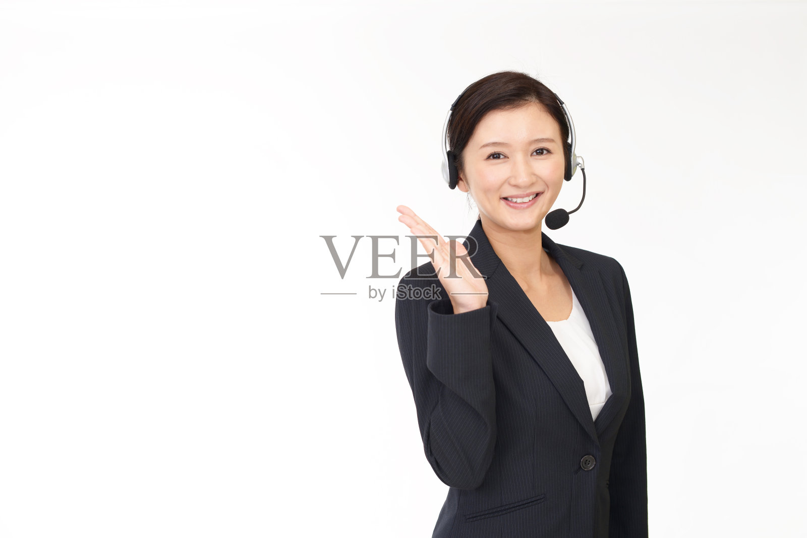 微笑呼叫中心接线员照片摄影图片