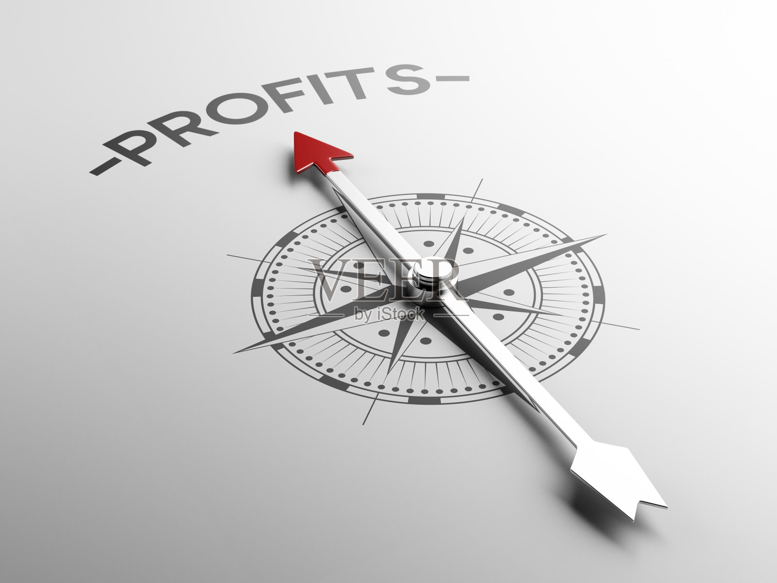 金属指南针概念与红针照片摄影图片