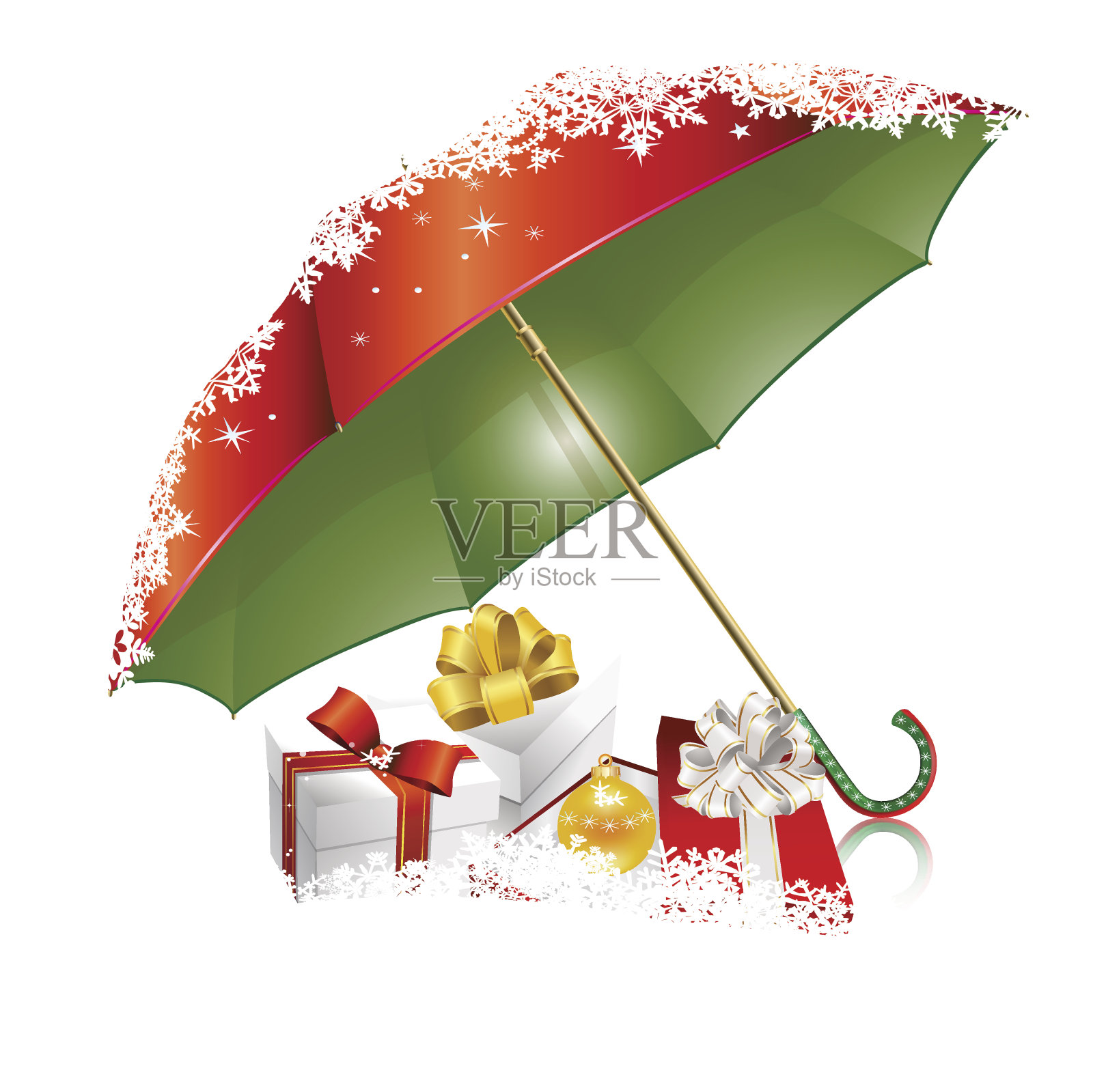 伞用礼物插画图片素材