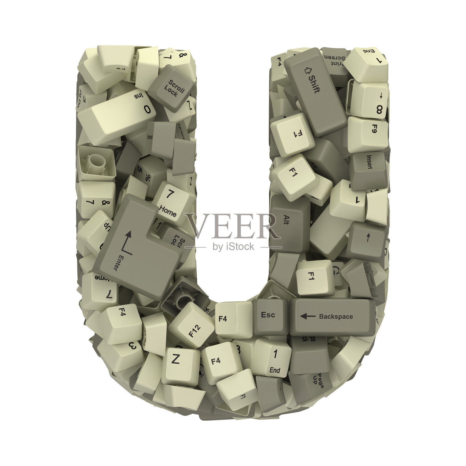 白色PC键盘按钮字体。照片摄影图片