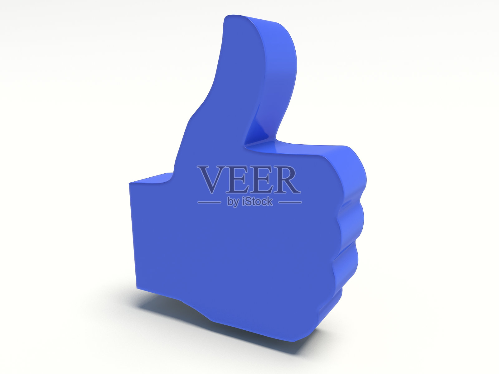 蓝色的大拇指。3 d渲染。照片摄影图片