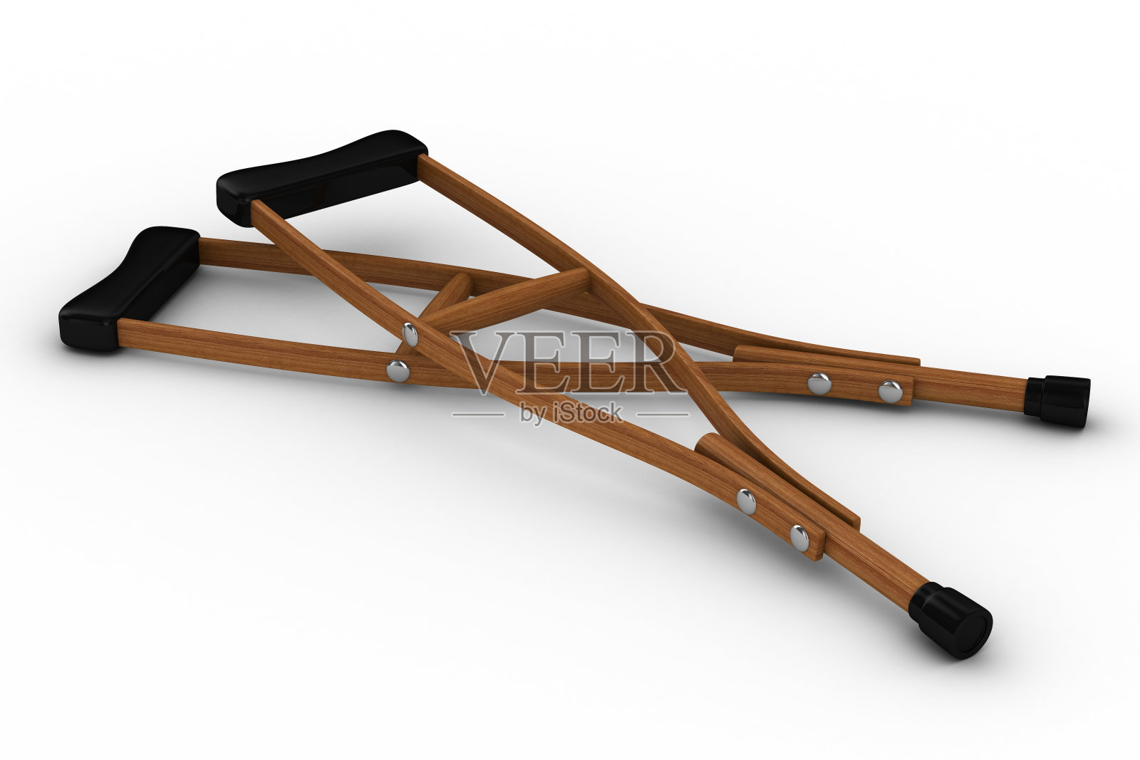 白色背景上的拐杖。孤立的三维图像照片摄影图片