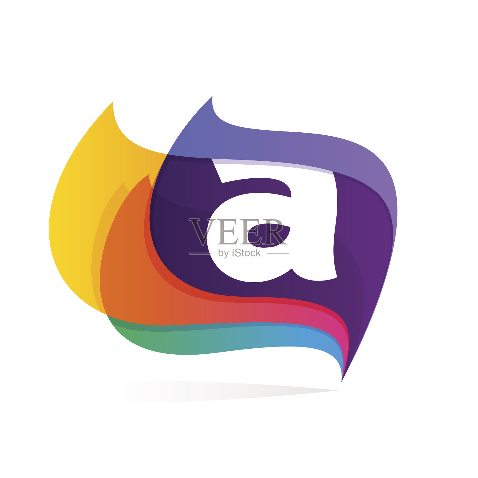 字母A在羽毛或旗帜图标。插画图片素材