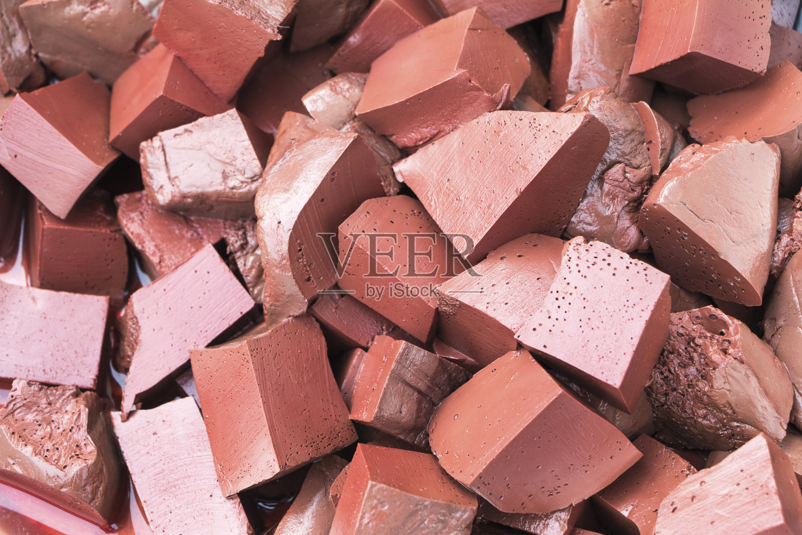 凝猪肉血切块照片摄影图片