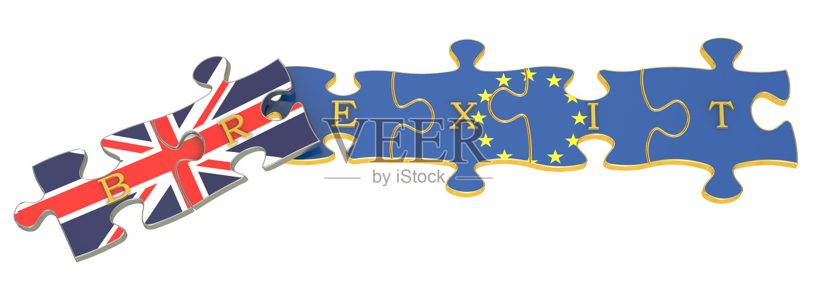 Brexit公投的概念。三维渲染照片摄影图片