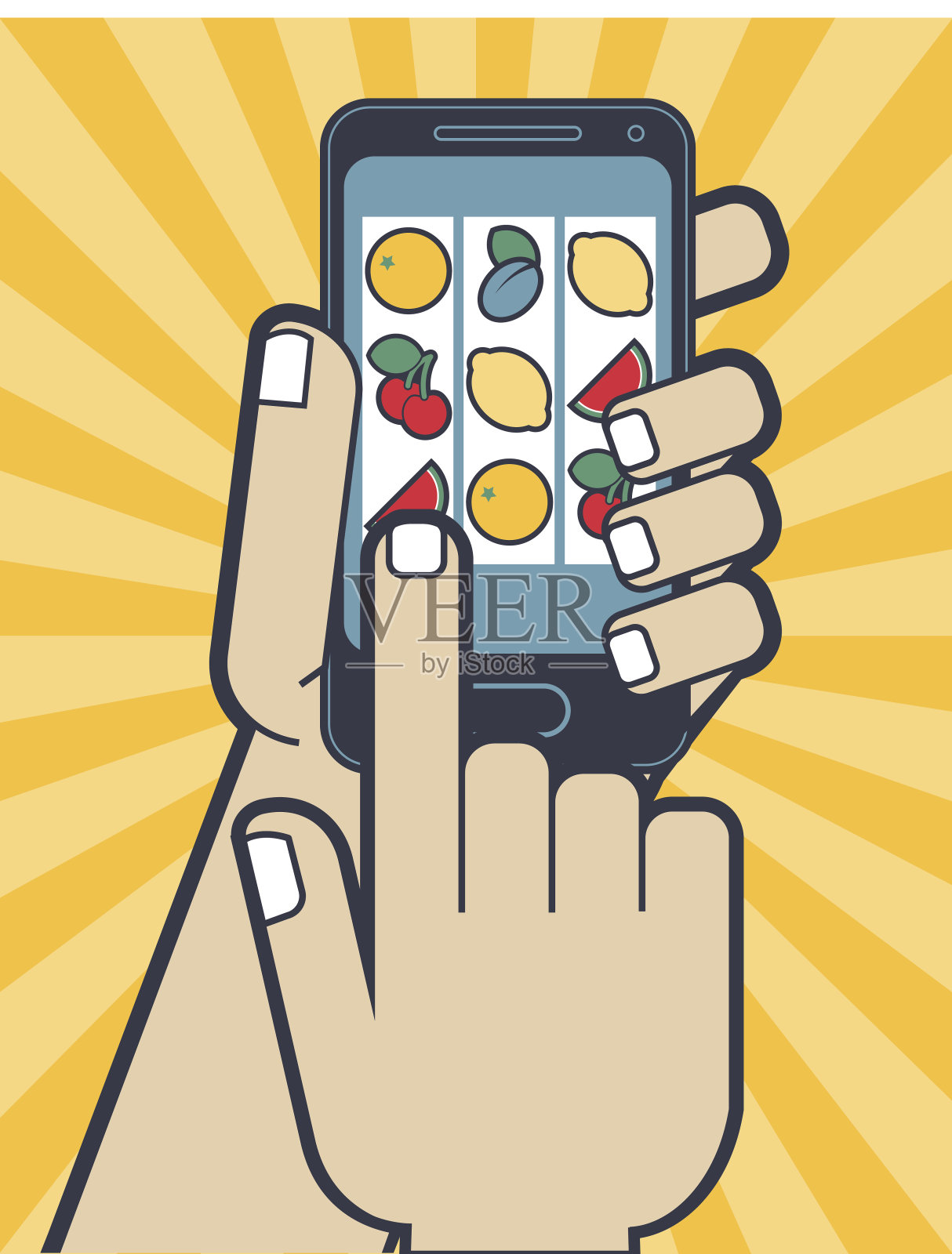 手机赌博插画图片素材