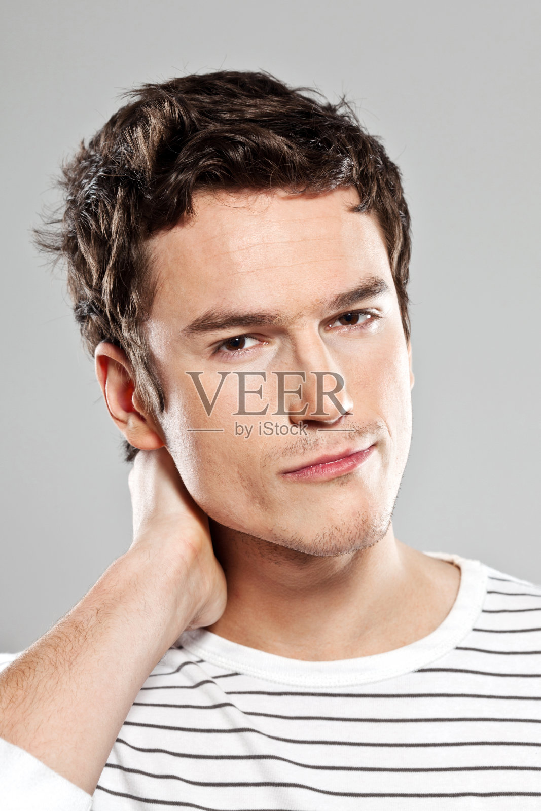 脖子疼照片摄影图片