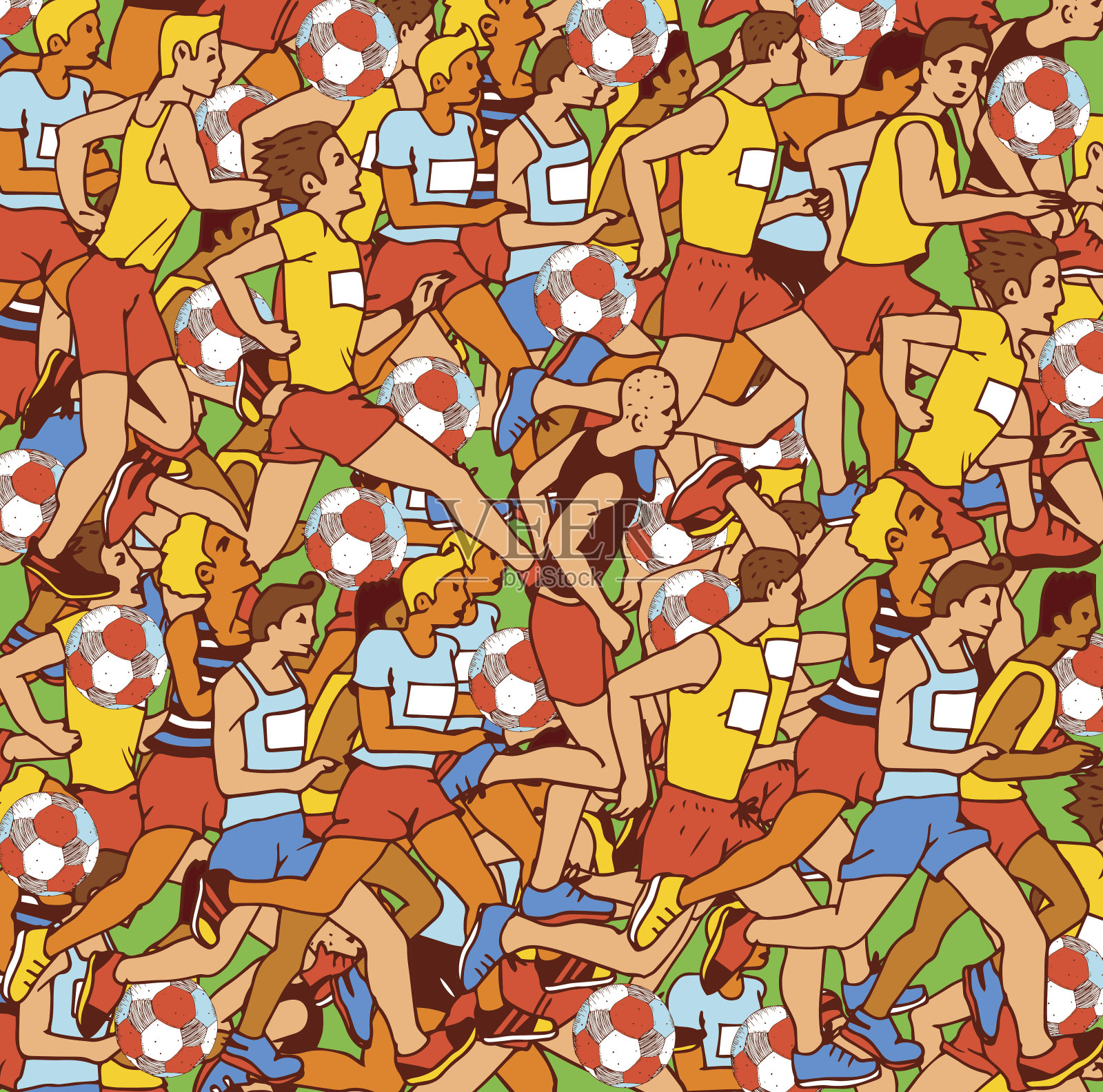 男子足球运动员大学。插画图片素材