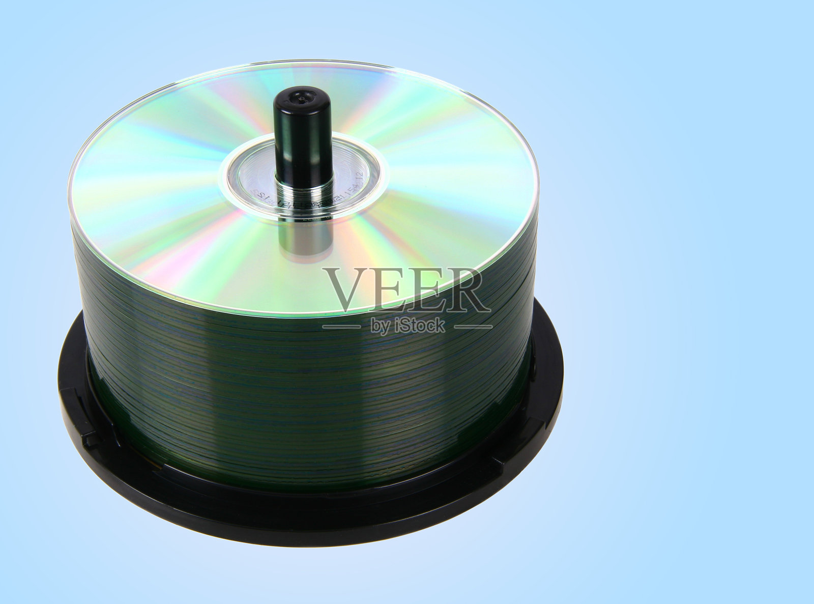 蓝色CD纺锤照片摄影图片