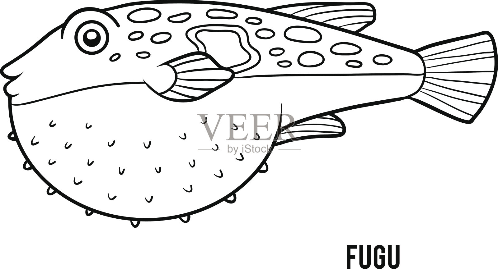 彩色书,河豚插画图片素材