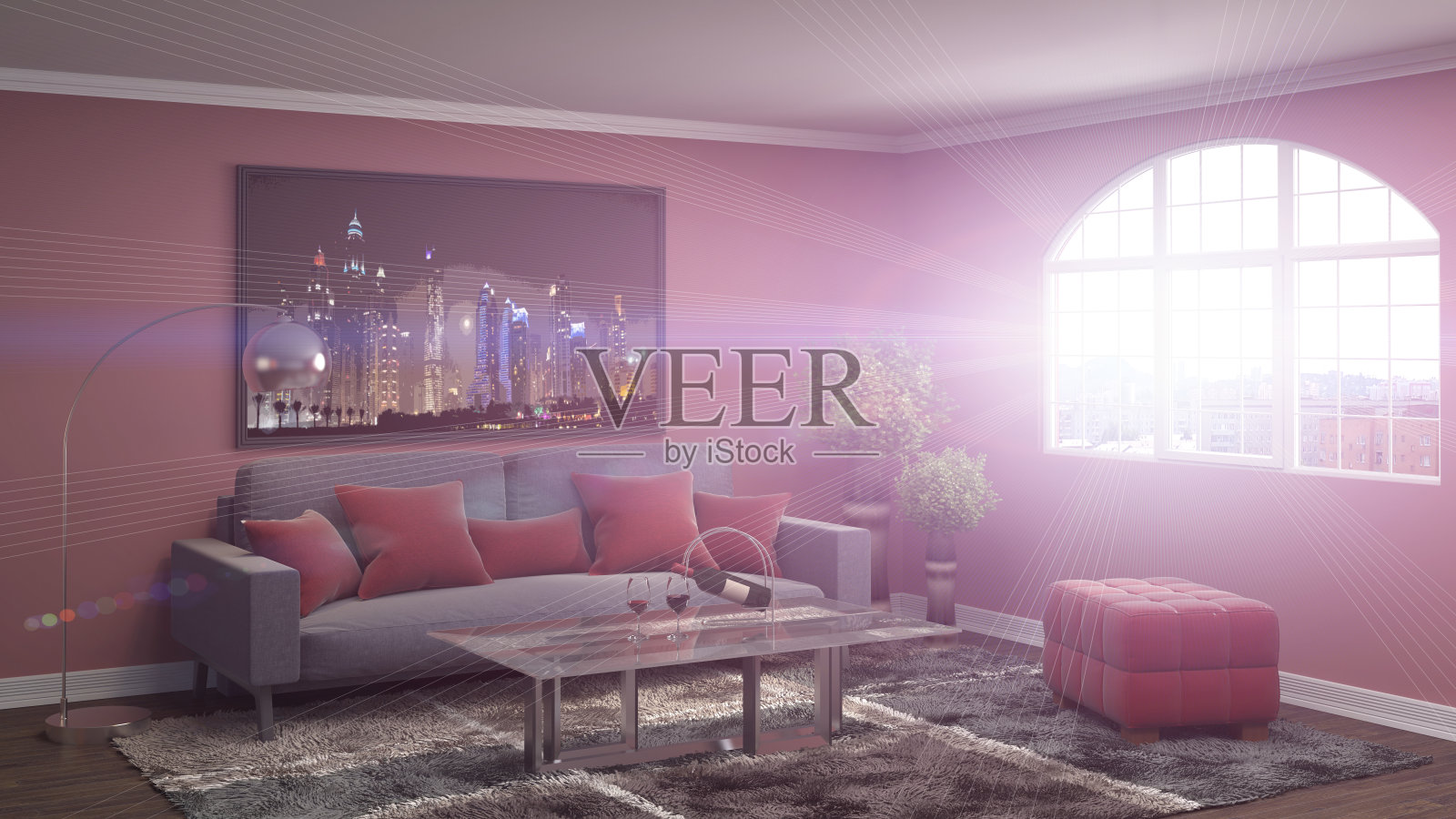 室内用沙发。三维演示照片摄影图片