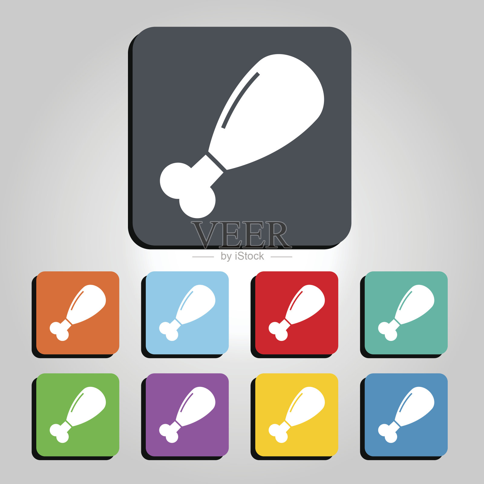 鸡或火鸡腿矢量图标插图插画图片素材