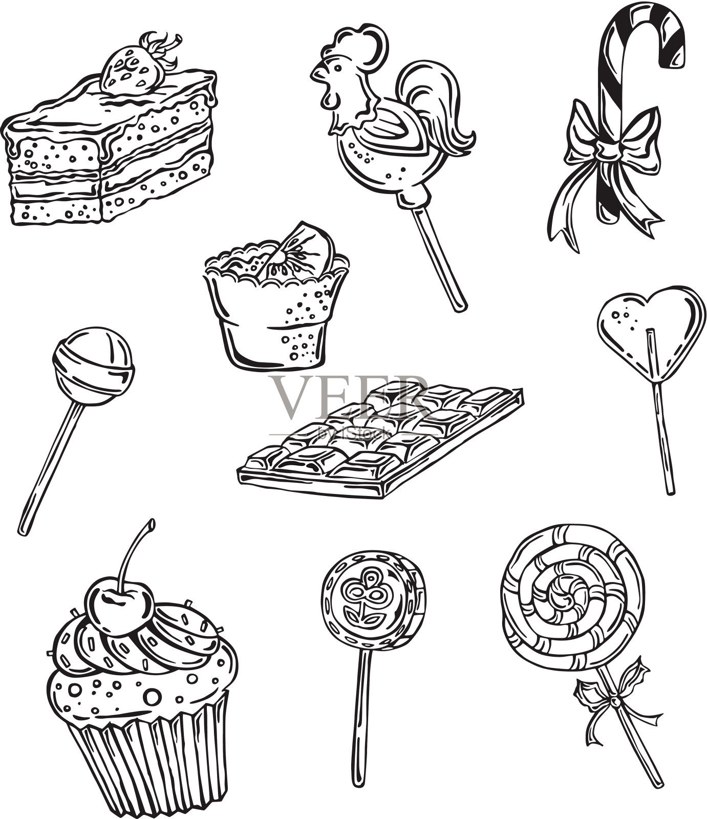 糖果矢量剪影插画图片素材