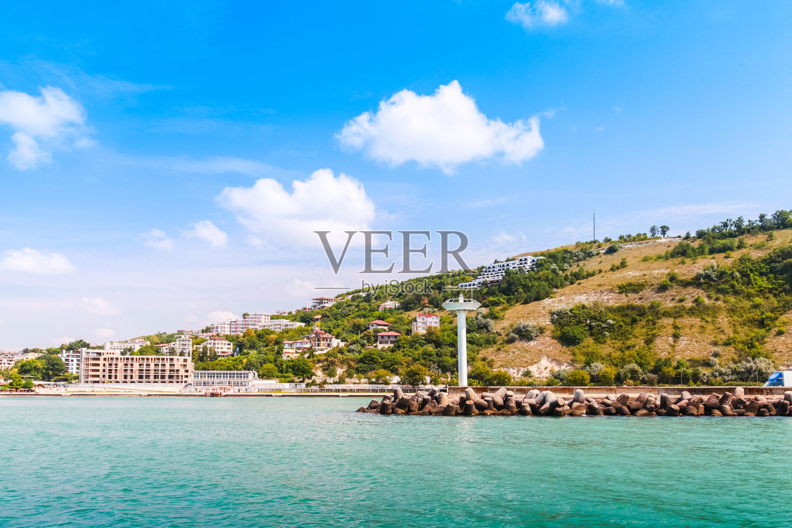 卡瓦尔纳的风景,保加利亚的海滨小镇照片摄影图片