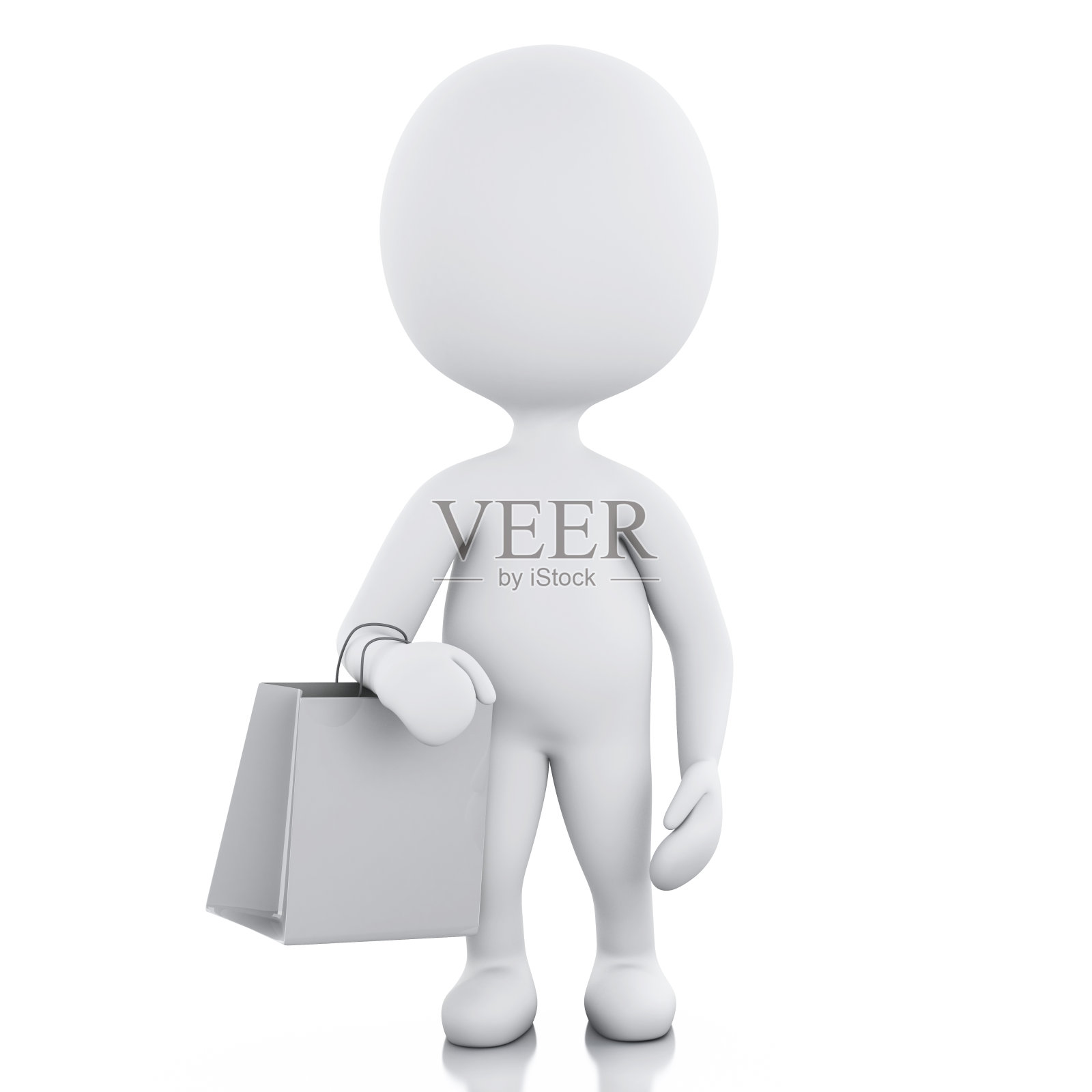 3d白人与购物袋照片摄影图片