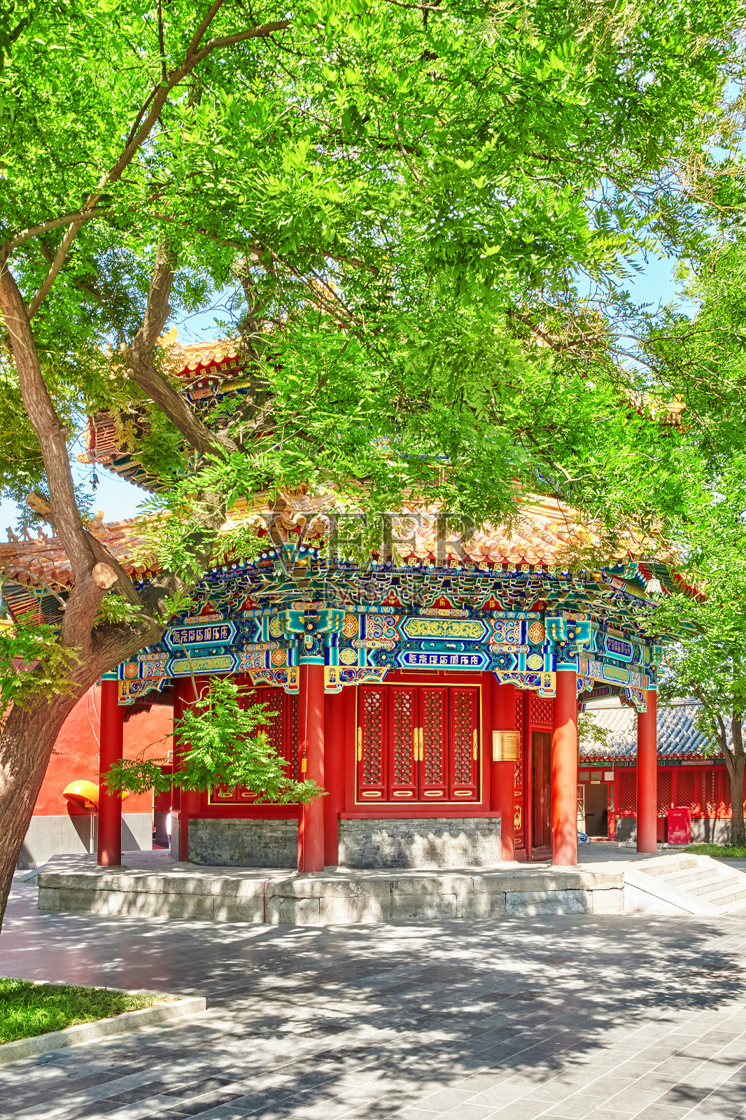 美丽的雍和宫喇嘛庙。北京。照片摄影图片