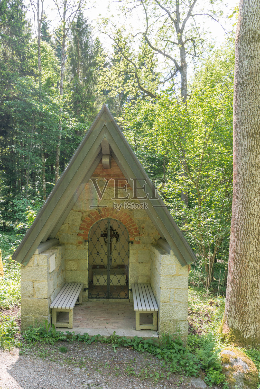 在巴伐利亚森林Grafenau附近的兄弟井(Brudersbrunn)朝圣教堂照片摄影图片