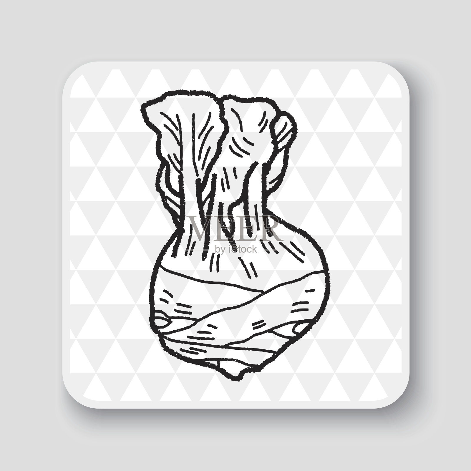 卷心菜涂鸦插画图片素材