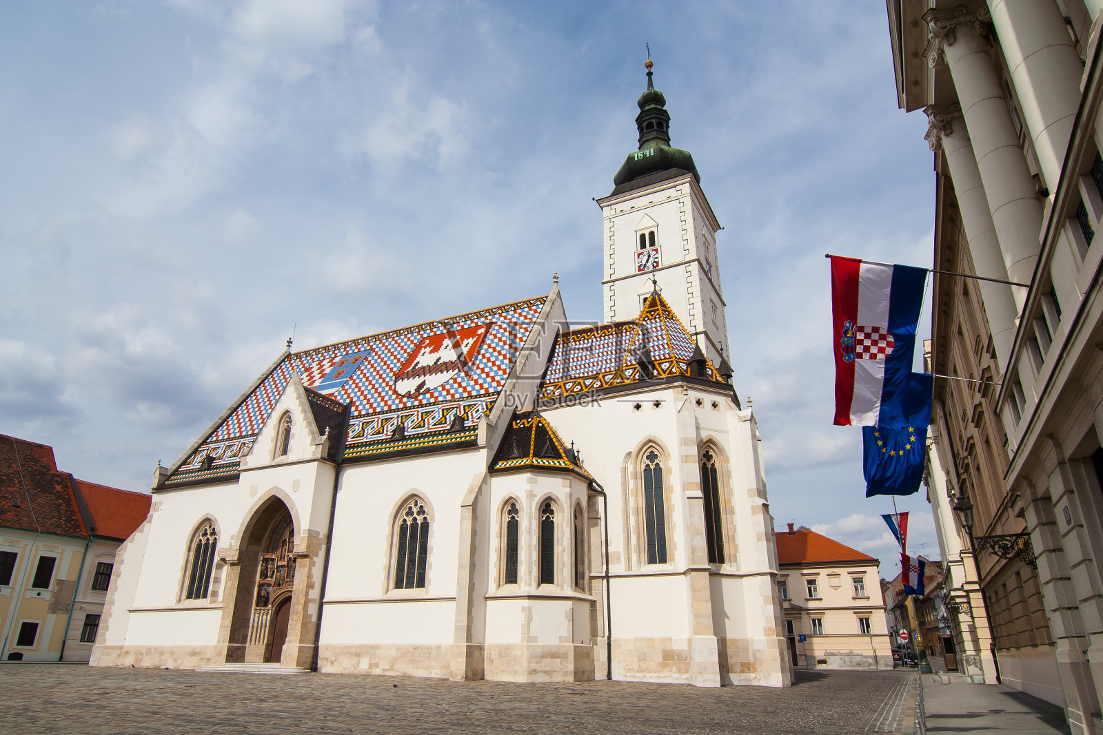 克罗地亚的圣马可教堂照片摄影图片