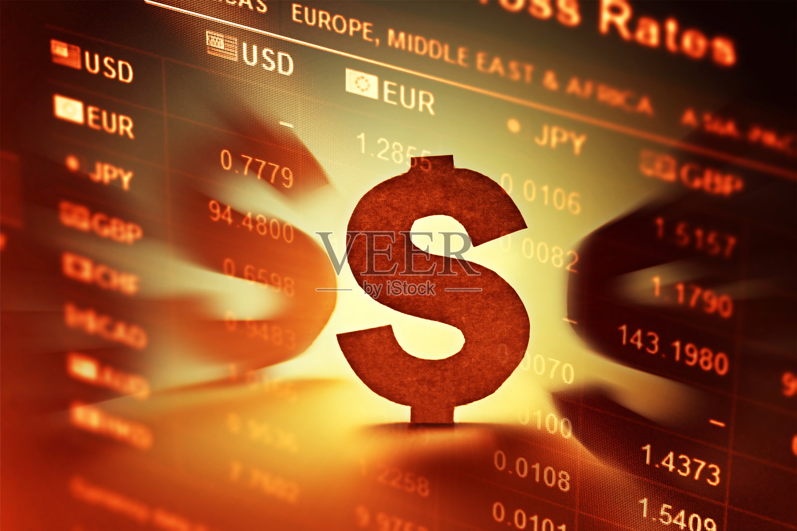 纸币上的美元符号。照片摄影图片