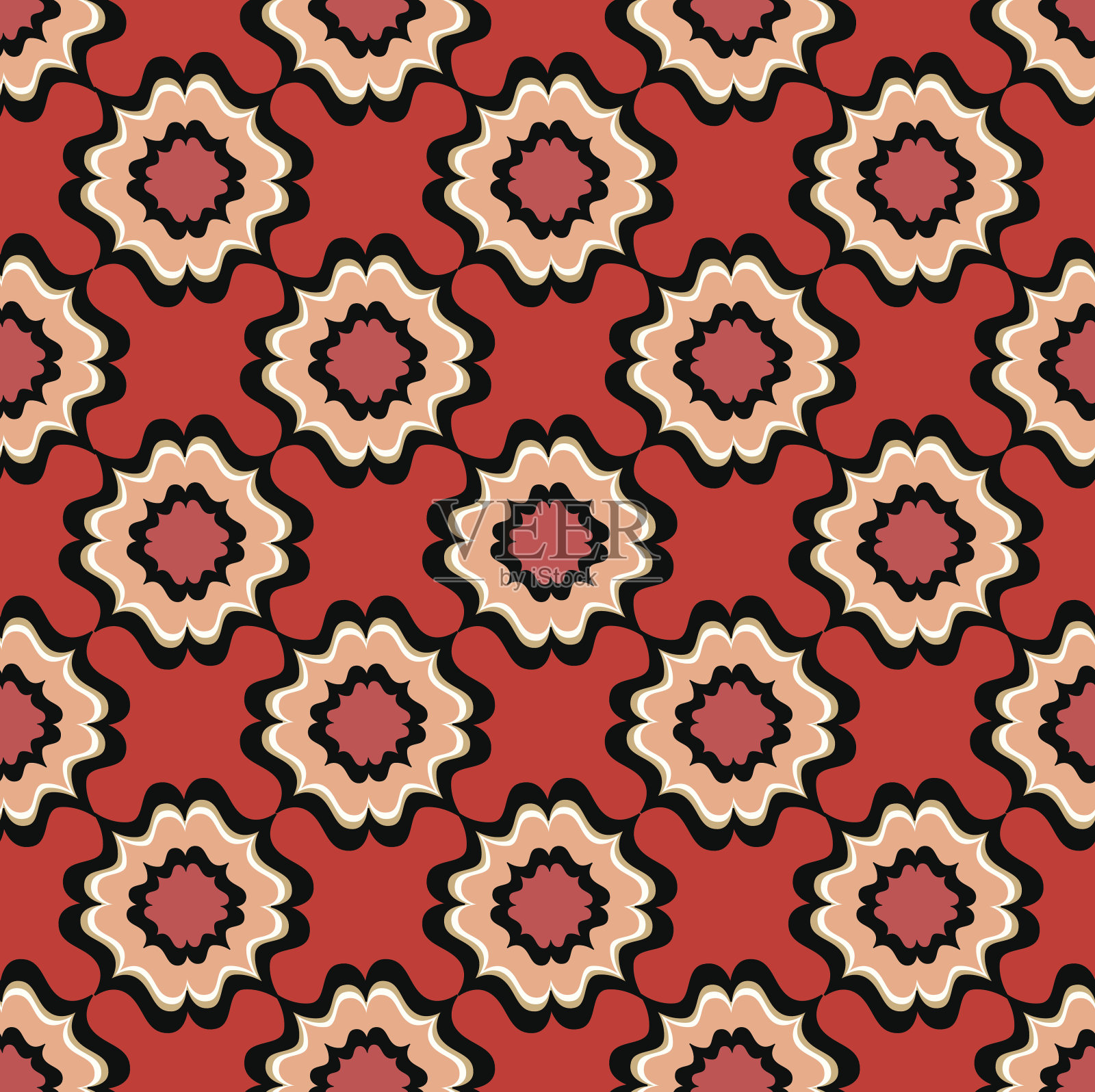 抽象几何复古图案插画图片素材