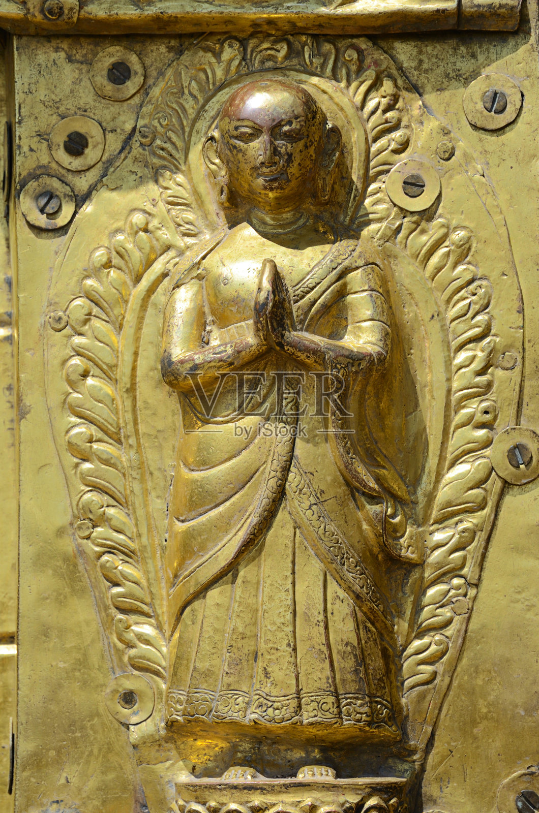 金色的雕像照片摄影图片