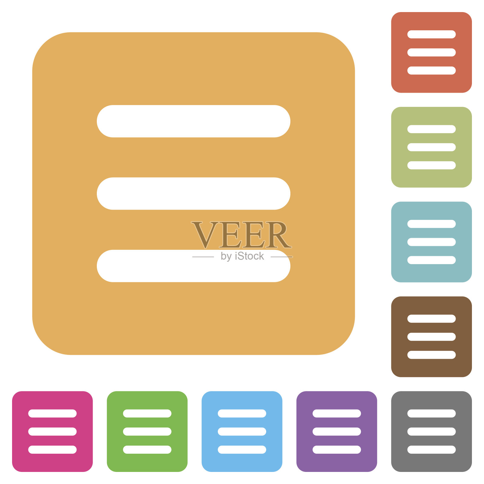 菜单圆形方形平面图标图标素材