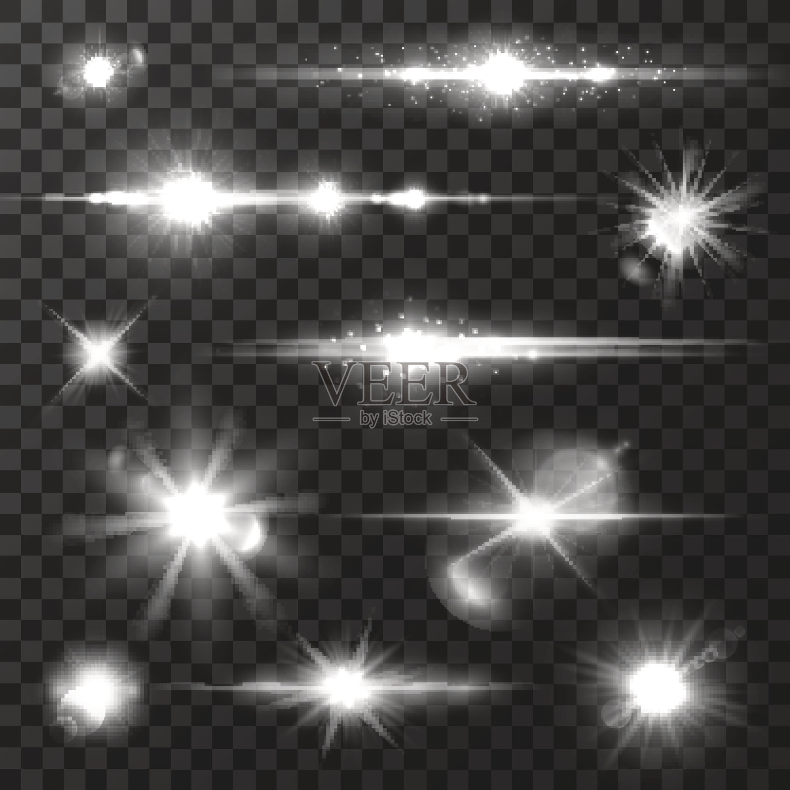 阳光,镜头光晕,为艺术设计闪亮的明星插画图片素材